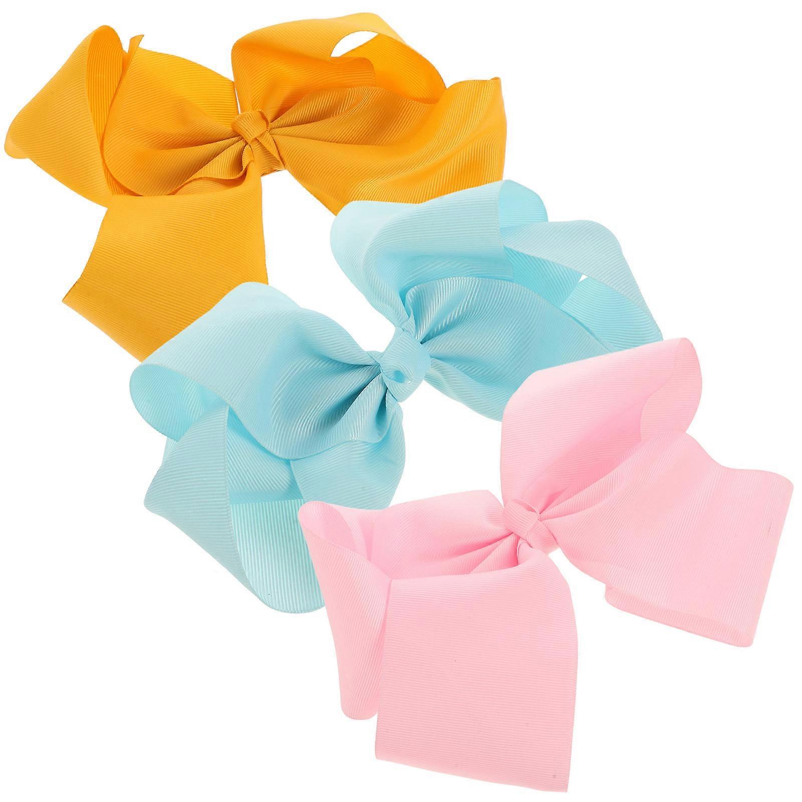 Multicolor Bow Hair Accessories For Children Ideal For Daily Use Or Role-playing Parties Crafted From Durable Polyester 3Pcs