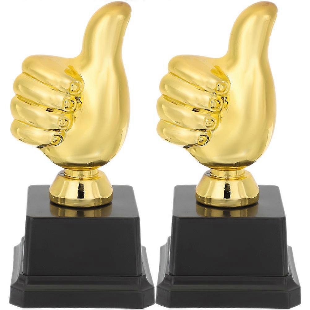 Awesome Thumb Trophy Set for Kids Competition 2Pcs Multi Plastic
