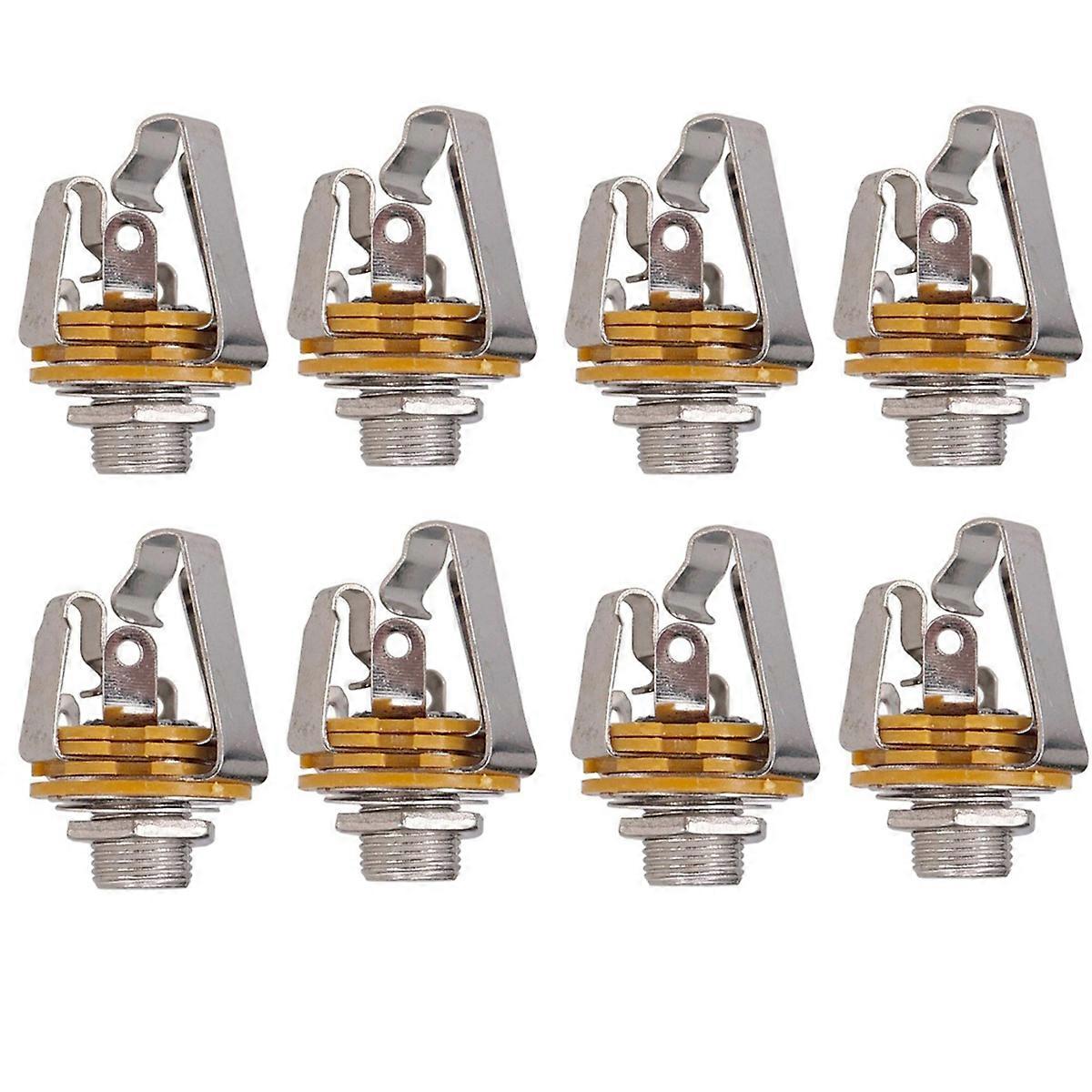 8Pcs 1/4 Inch 6.35mm Stereo Input Jack Plug Socket for Electric Guitar Bass, Guitar Pickup Output Ja