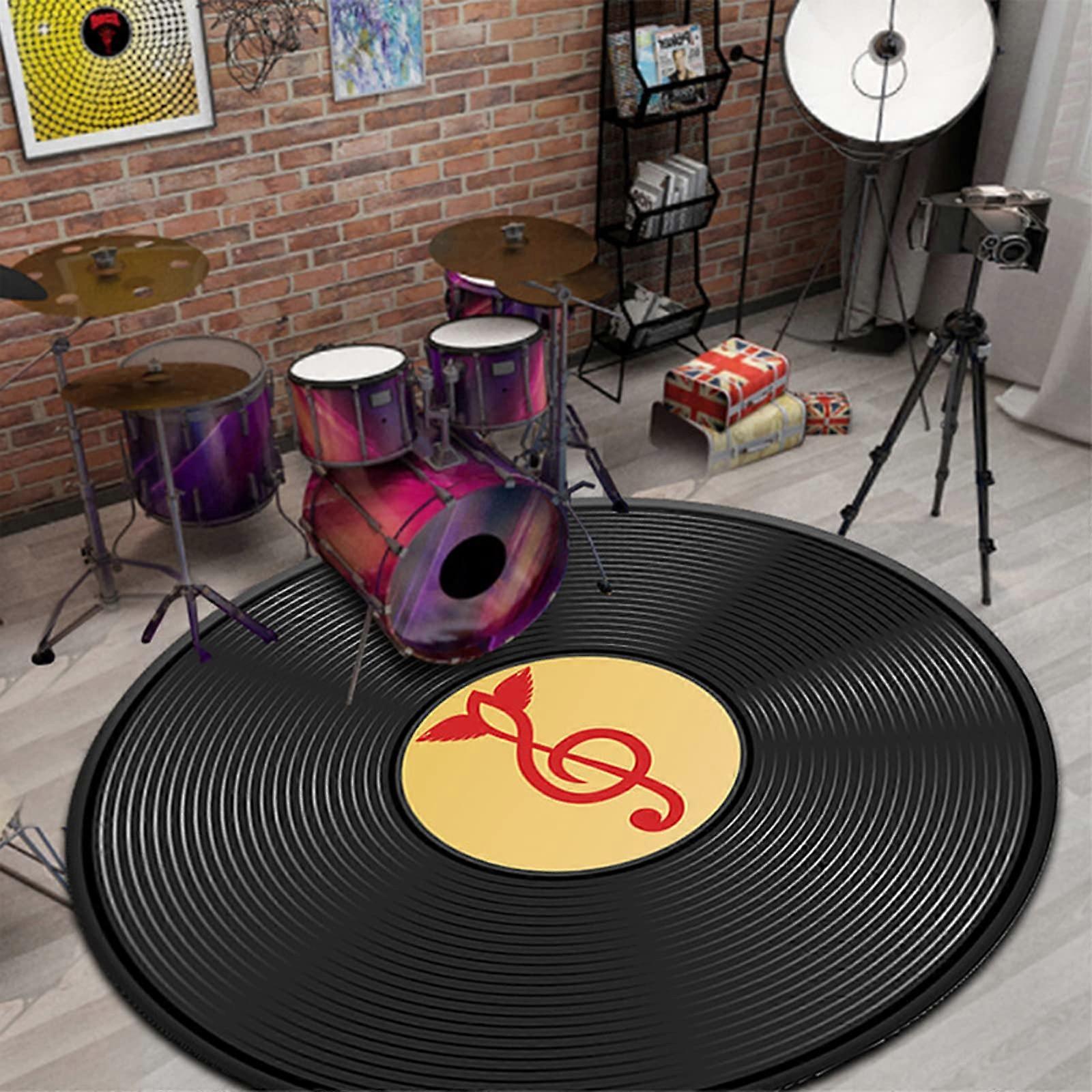 Non-Slip Drum Carpet for E-Piano, Square Shape, Soundproof Mat for Bass Drum and Snare, 200cm Drum Set Rug