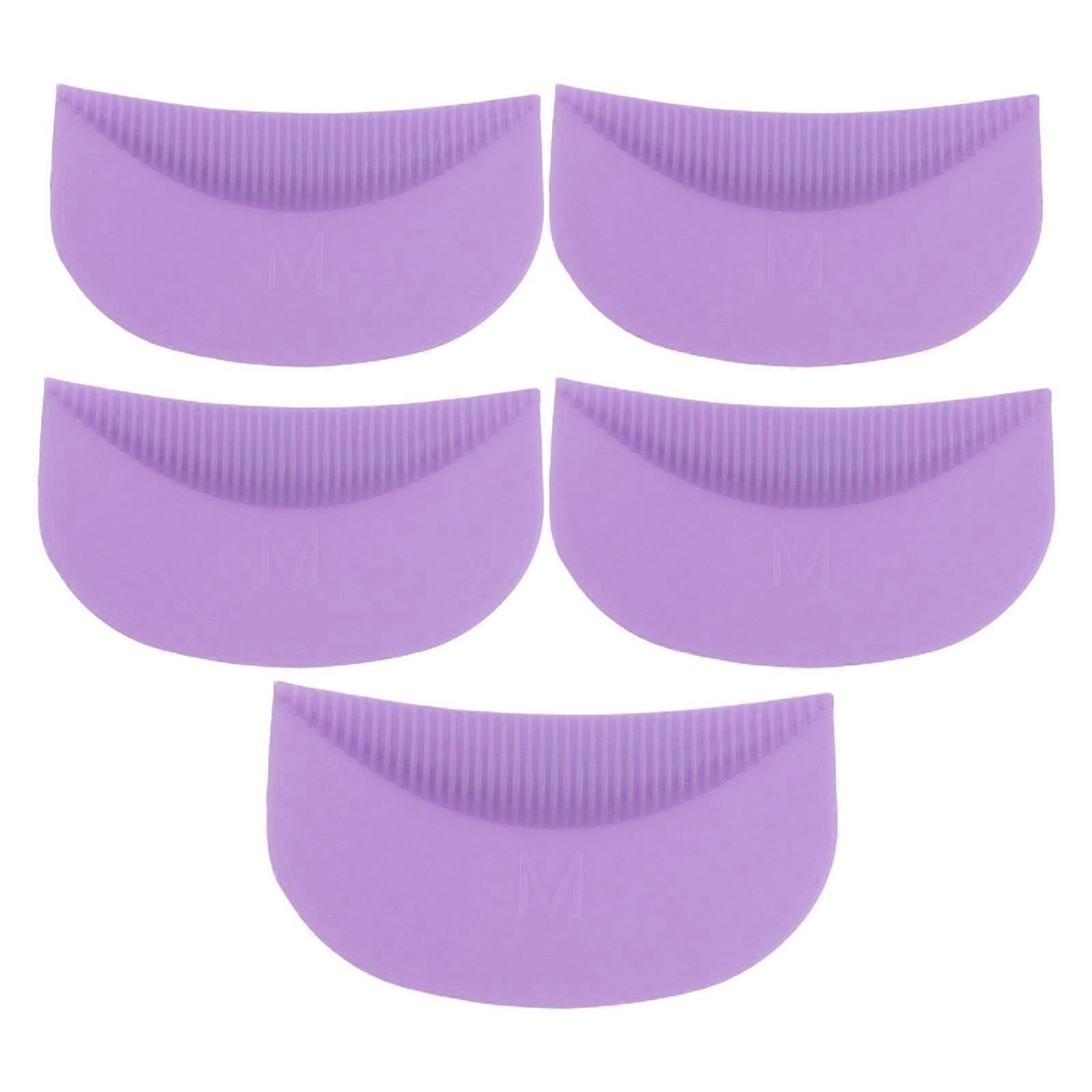 5 Pairs Silicone Eyelash Lift Pads For Salon Use Durable Lash Curling Tools Eye-Shaped Purple