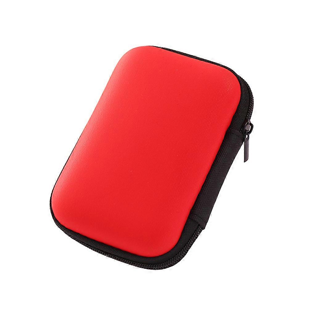 Red EVA Material Earphones Bag for Travel with Waterproof and Durable Design 4.5 x 3.1 inches