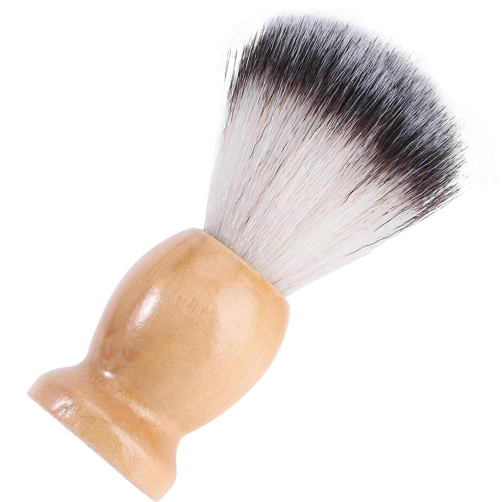 Wooden Handle Nylon Bristles Beard Brush for Men with Moderate Hardness Multi 7.8 Inches