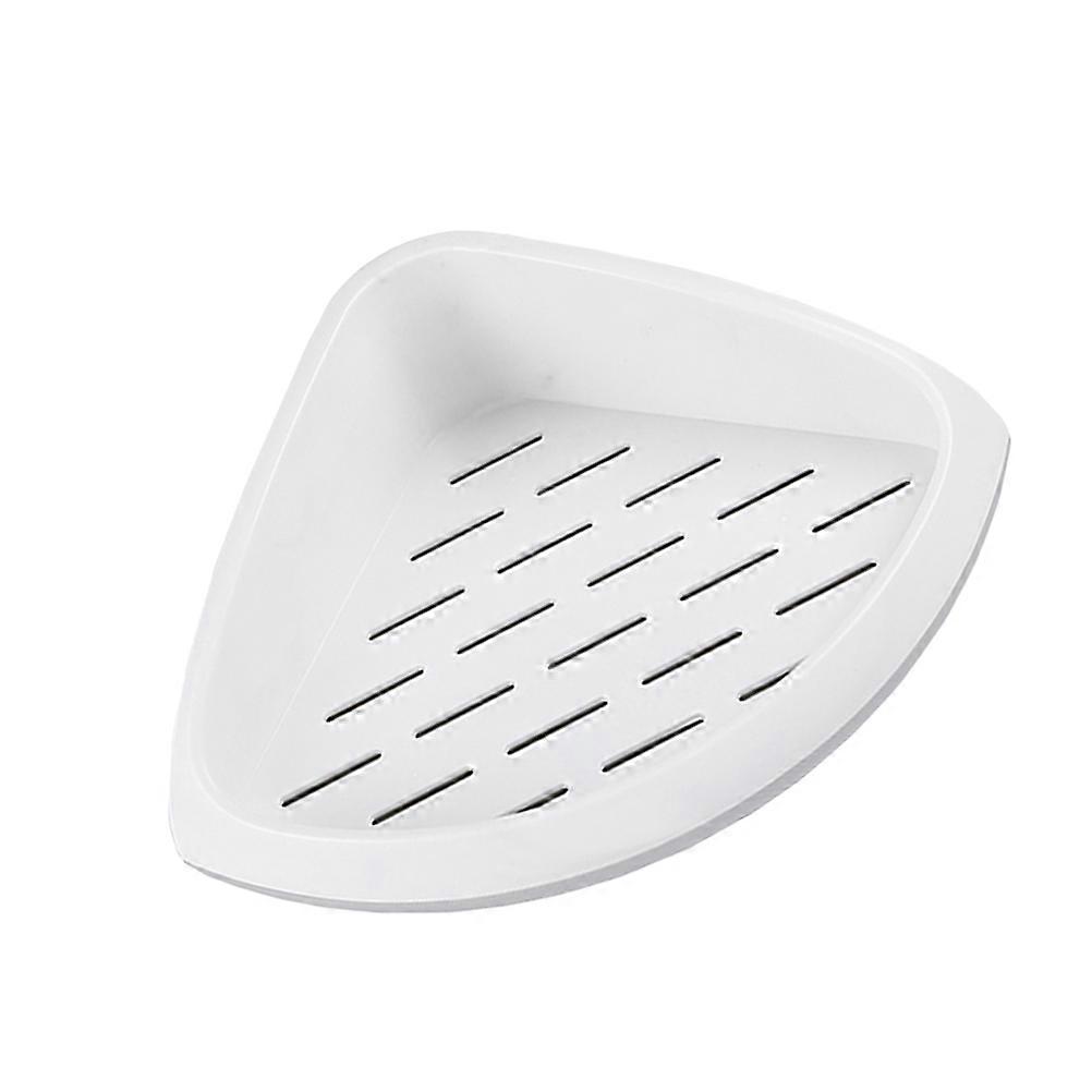 Wall Mounted Corner Shelf Made of ABS for Bathroom Kitchen Storage with Draining Holes 1Pc Grey