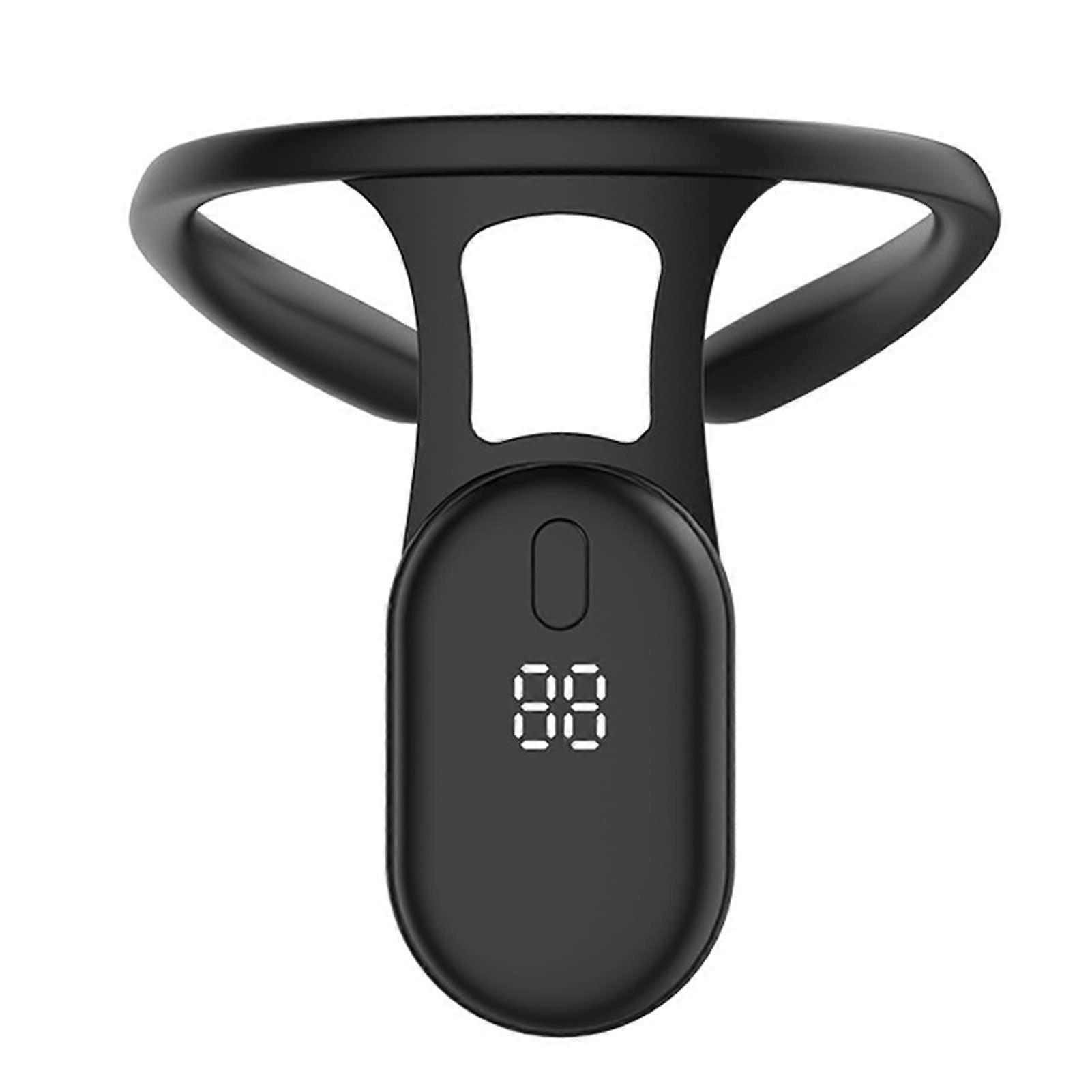 Back Correction Intelligent Posture Trainer LCD, Round Back Posture Corrector For Children And Adults For Work Black