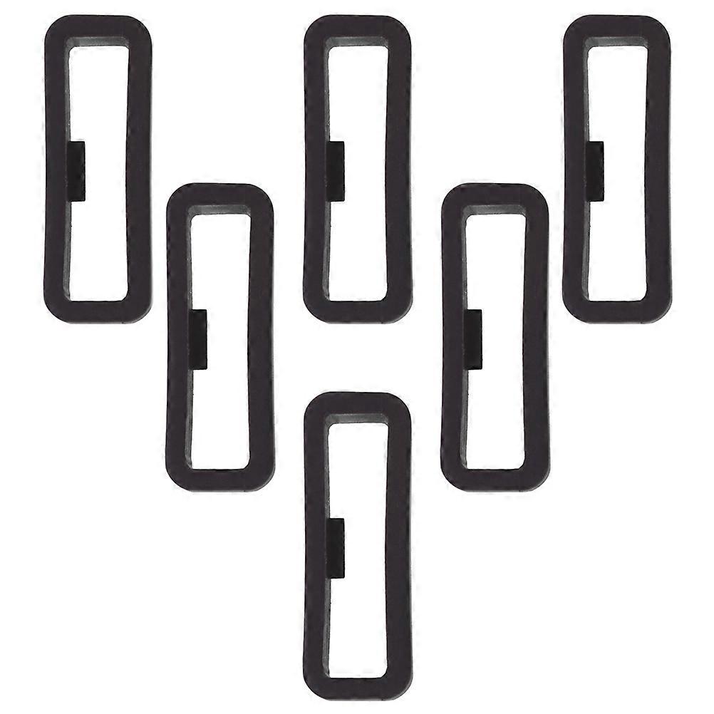 Silicone Watch Strap Loop Keeper Ring for Watches 6Pcs Black Durable Set