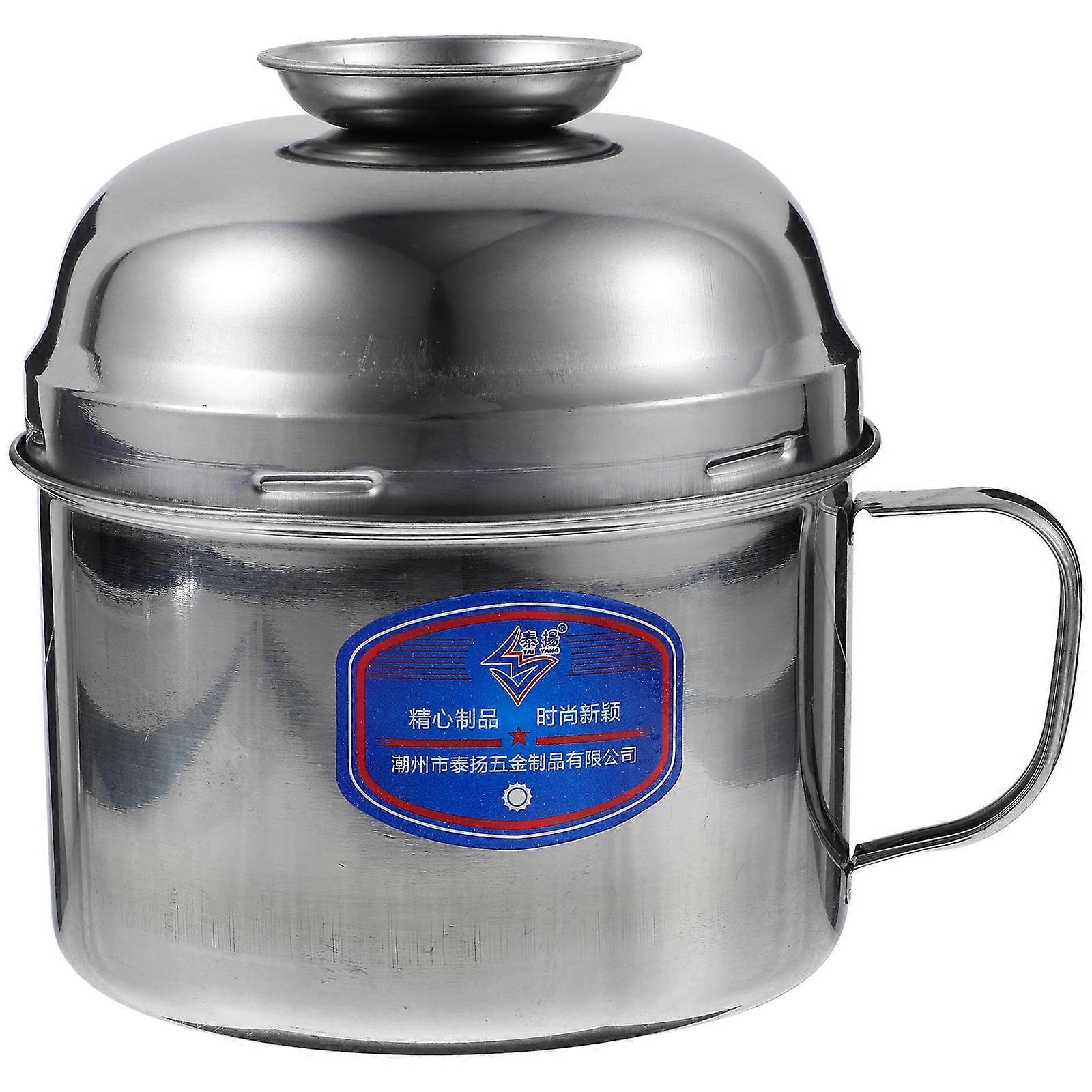 Stainless Steel Double Food Bowl with Lid – Large Capacity, Heat Resistant, Portable Reusable Lunch Container for Camping, Ramen, and Daily Use
