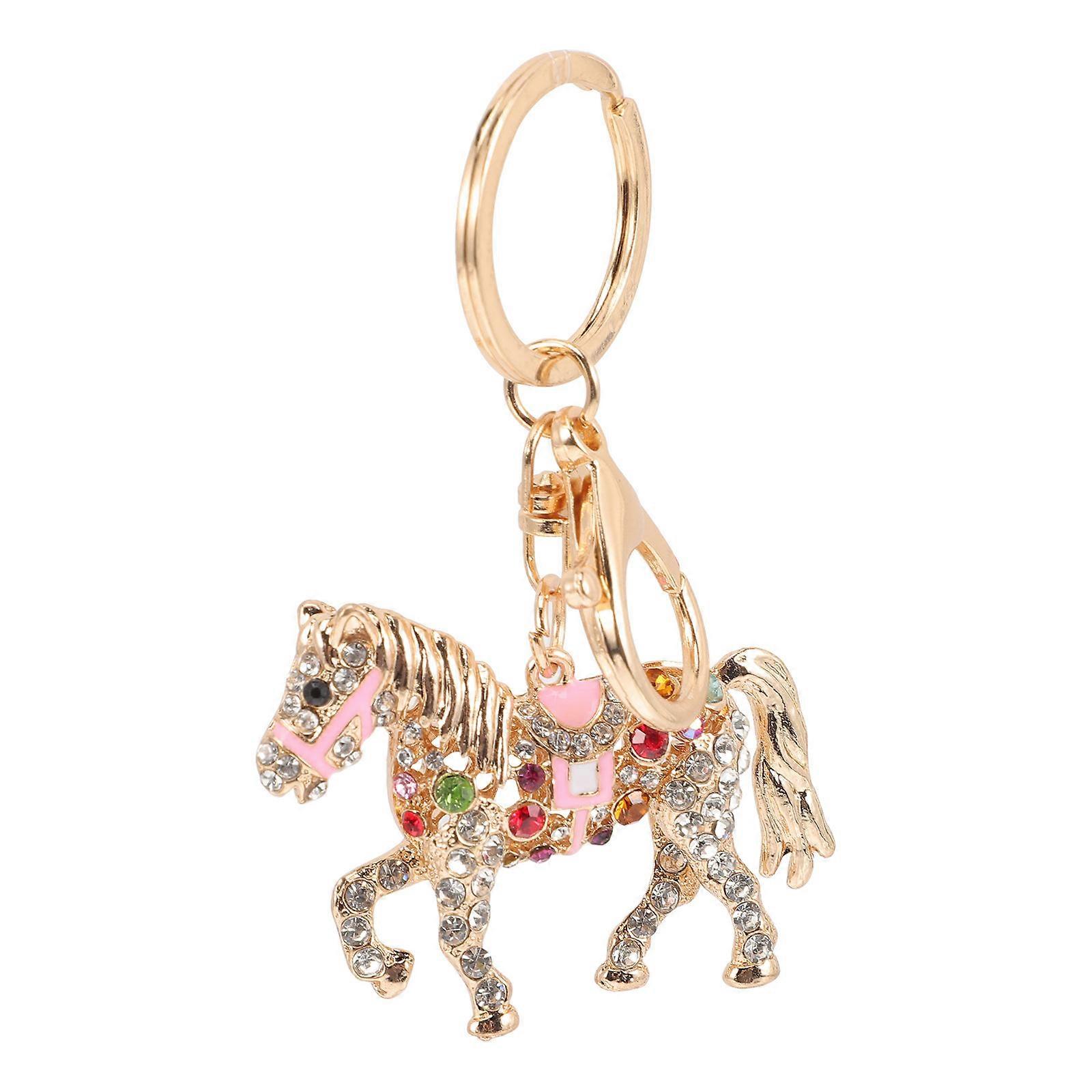 Keychain Horse Shape Backpack Key Pendant For Girls And Women In Multi Color With Sturdy Alloy Material 1Set