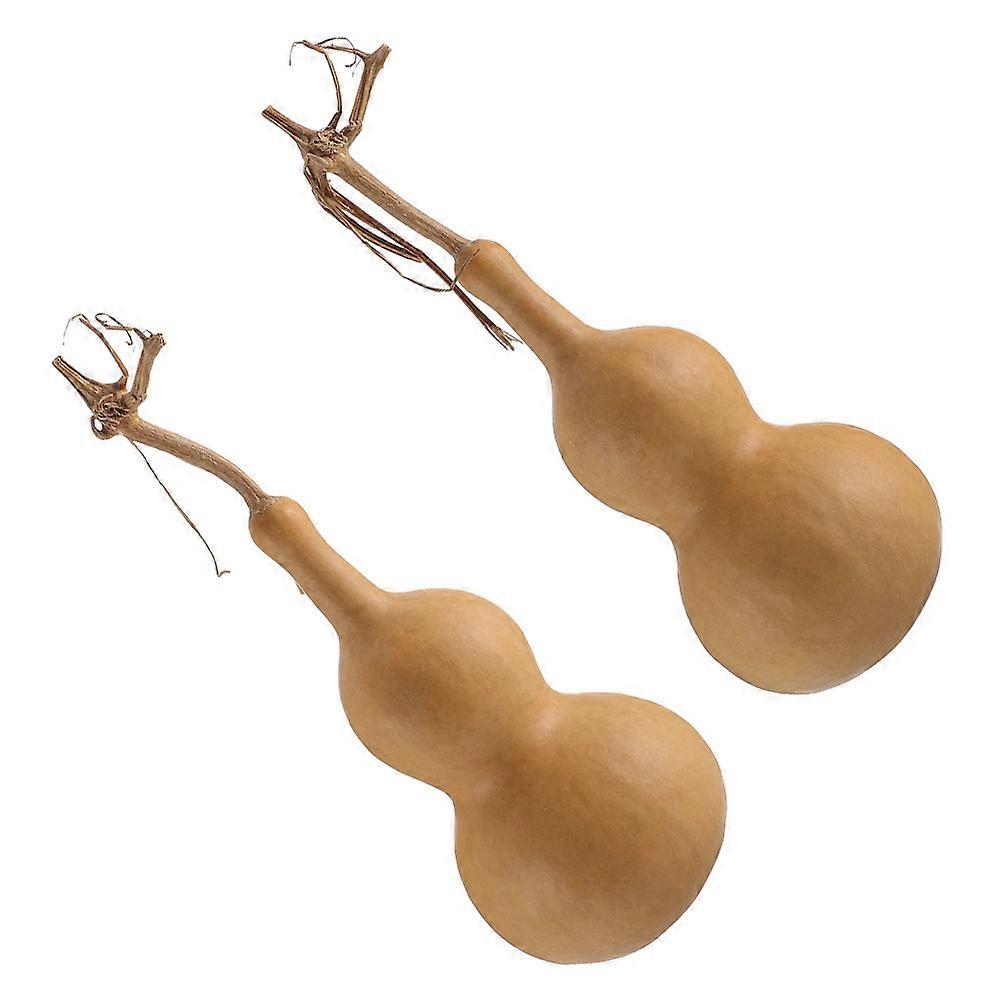 Creative Gourd Craft Miniature Home Decoration For Office And Store Use 2Pcs Khaki Color