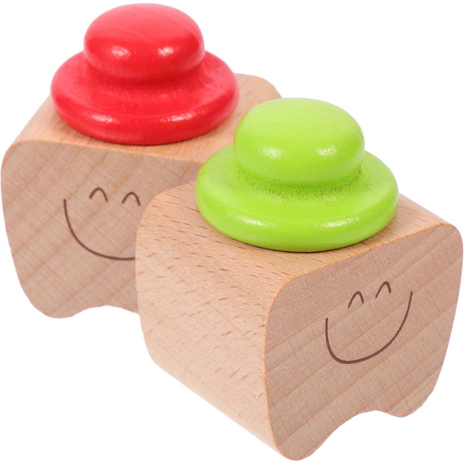 2pcs Tooth Cartoon Holder Kids Wooden Keepsake Box for Storage Use Assorted Color