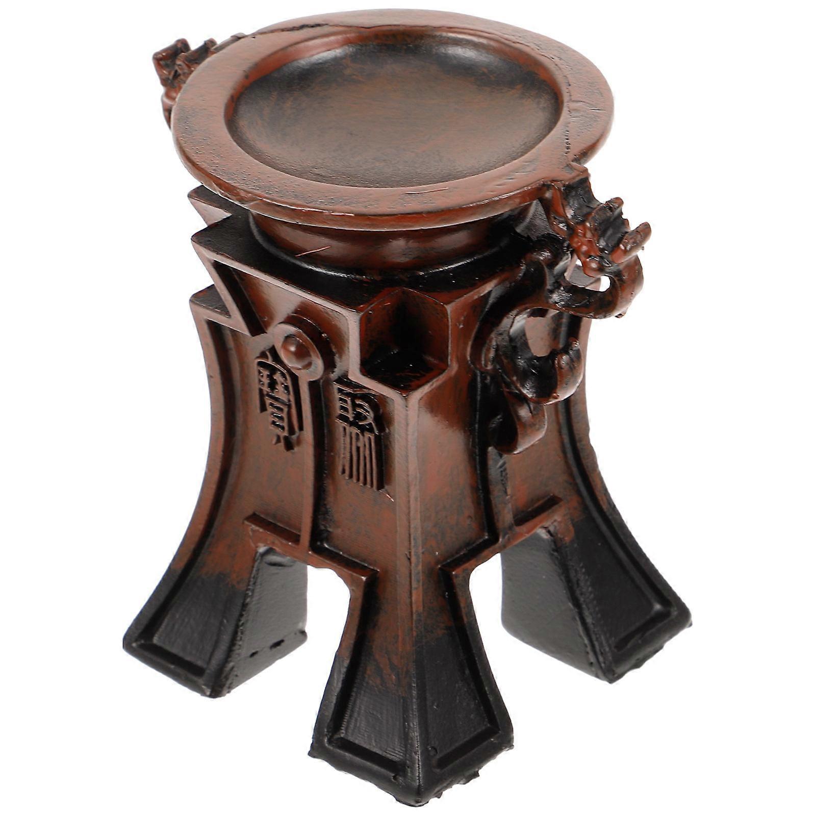 Dark Brown Crystal Ball Stand Made of Resin for Home Gemstone Display with Fourlegged Support 4.5 inches