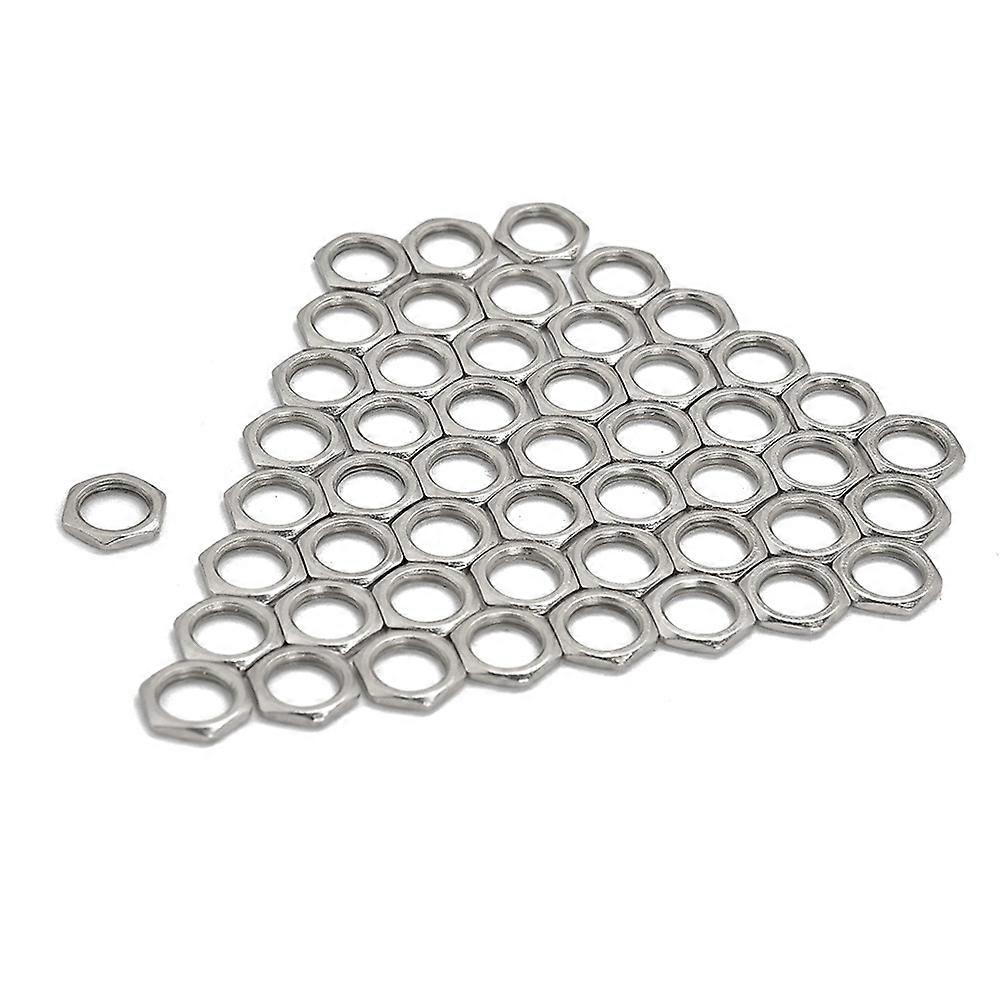 Zinc Alloy Thin Nut for Instrument Assembly Silver Color 50 Pieces 8mm Diameter