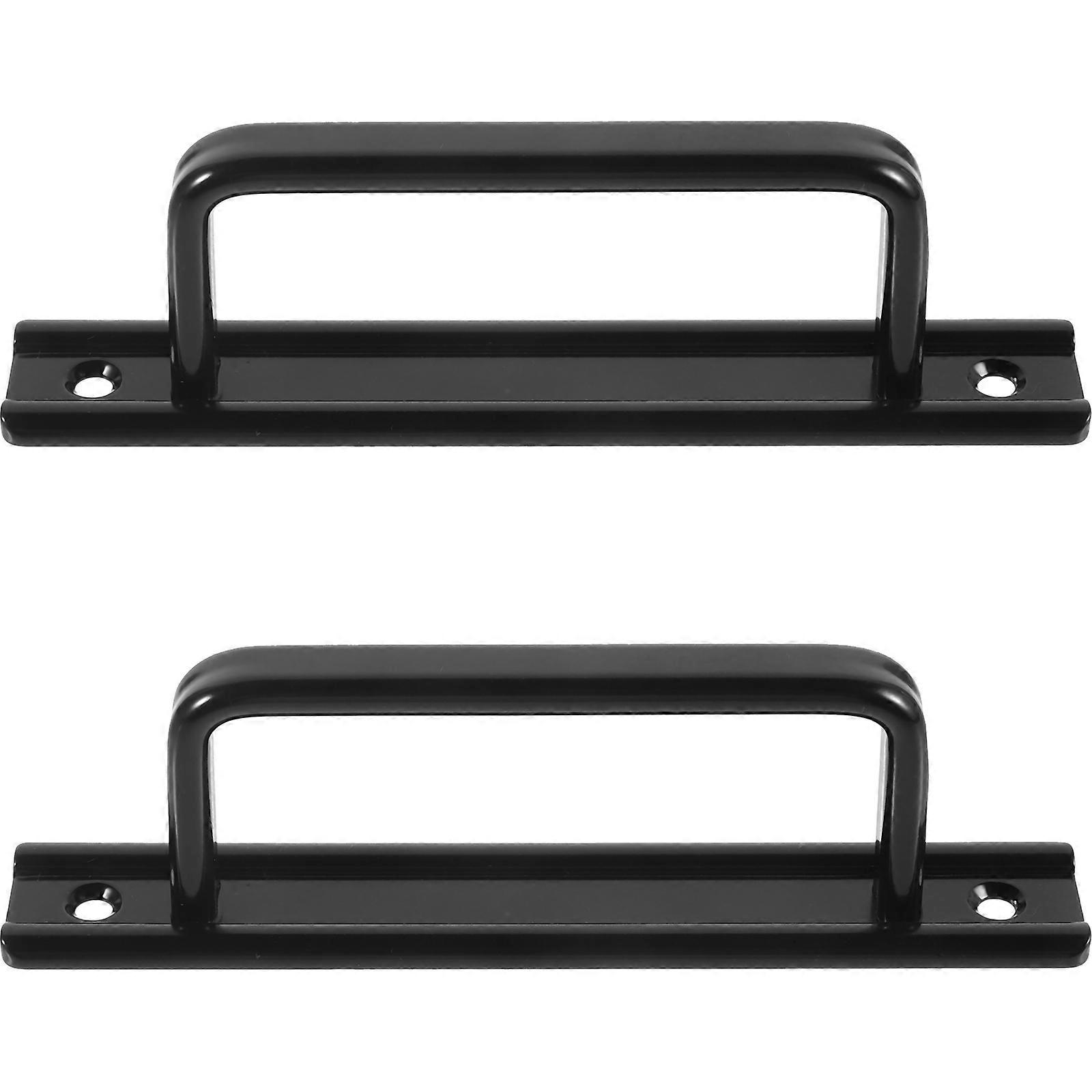 Black Aluminum Alloy Sliding Door Handle for Home Use Simple and Durable 2pcs
