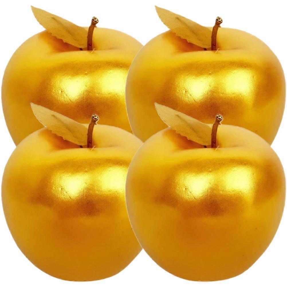 4pcs Simulated Apples Adornment Foam Apples Model Ornament Apples Model Decor