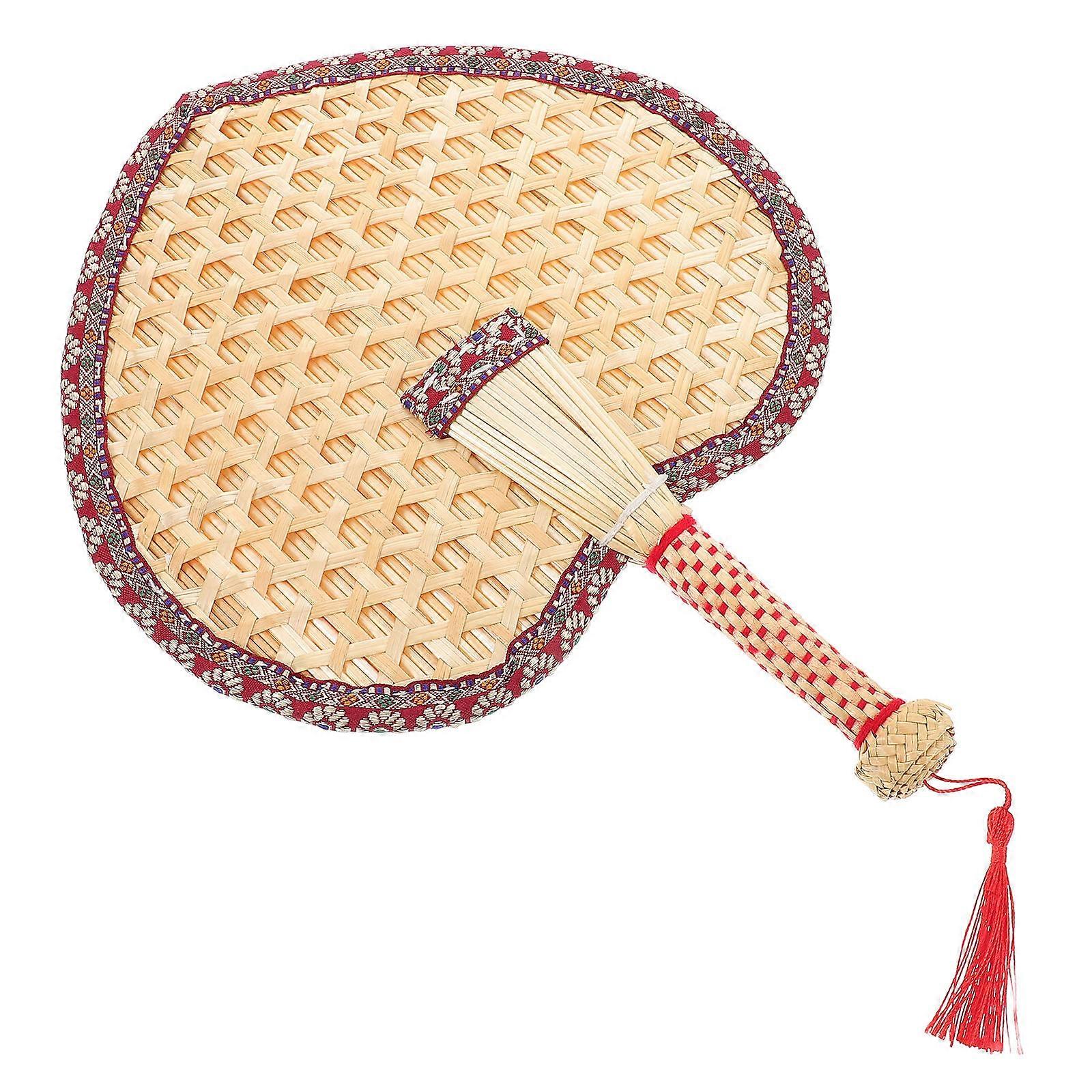 Wheat Straw Hand Fans Assorted Color with Handmade Elegance for Summer Cooling