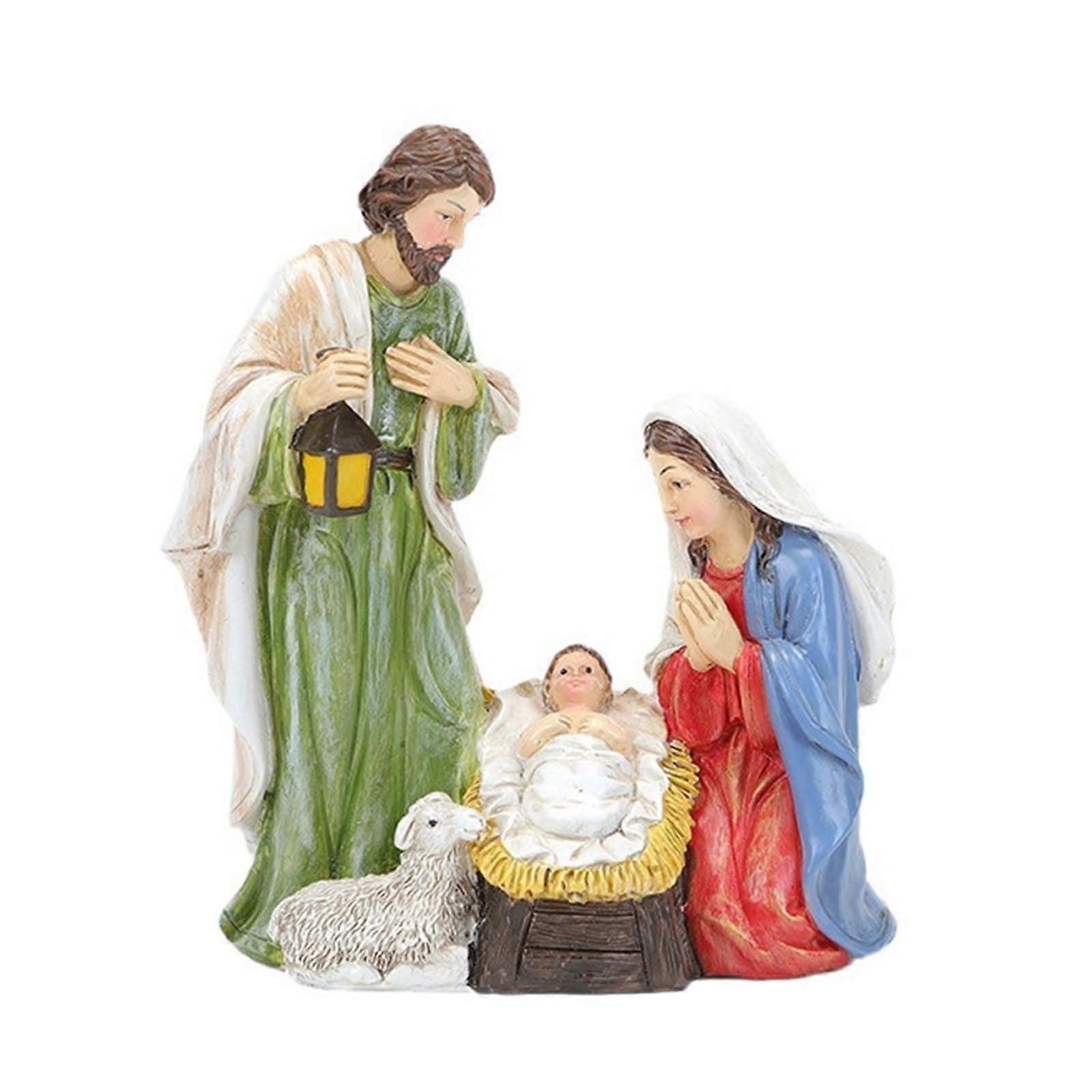 Nativity Scene Statue Resin Christian Religious Figures For Festive Church Display