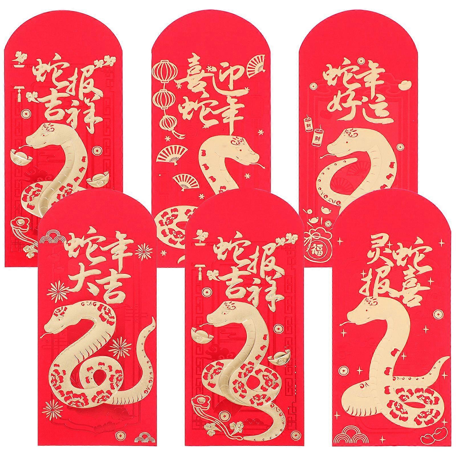 30Pcs Chinese New Year Red Envelopes Elegant Money Envelopes Festive Red Envelopes Chinese New Year Decorations Traditional Red Packets Snake Year Red