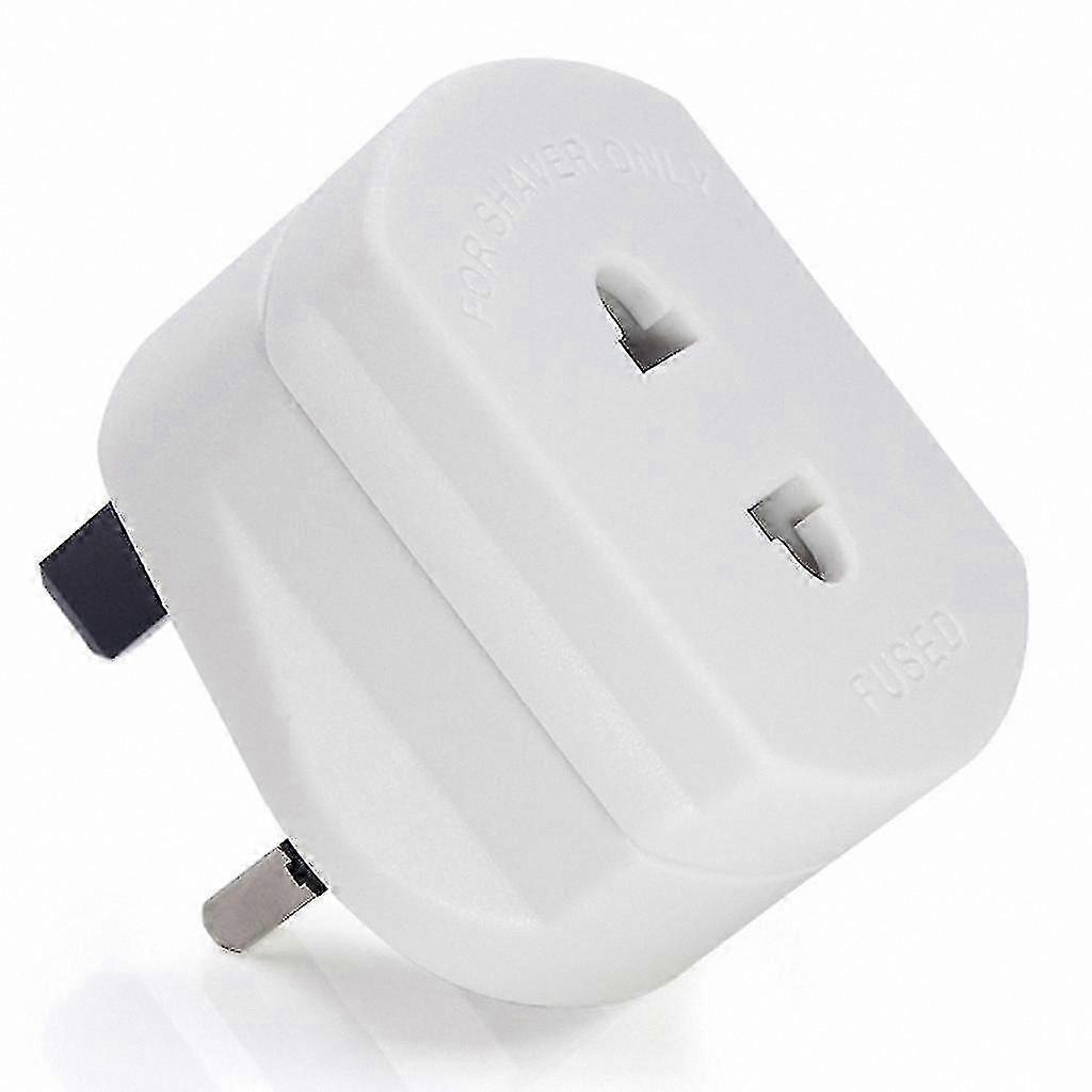 EU to 2-Pin Shaver Adapter Plug with 3-Pin Socket - White