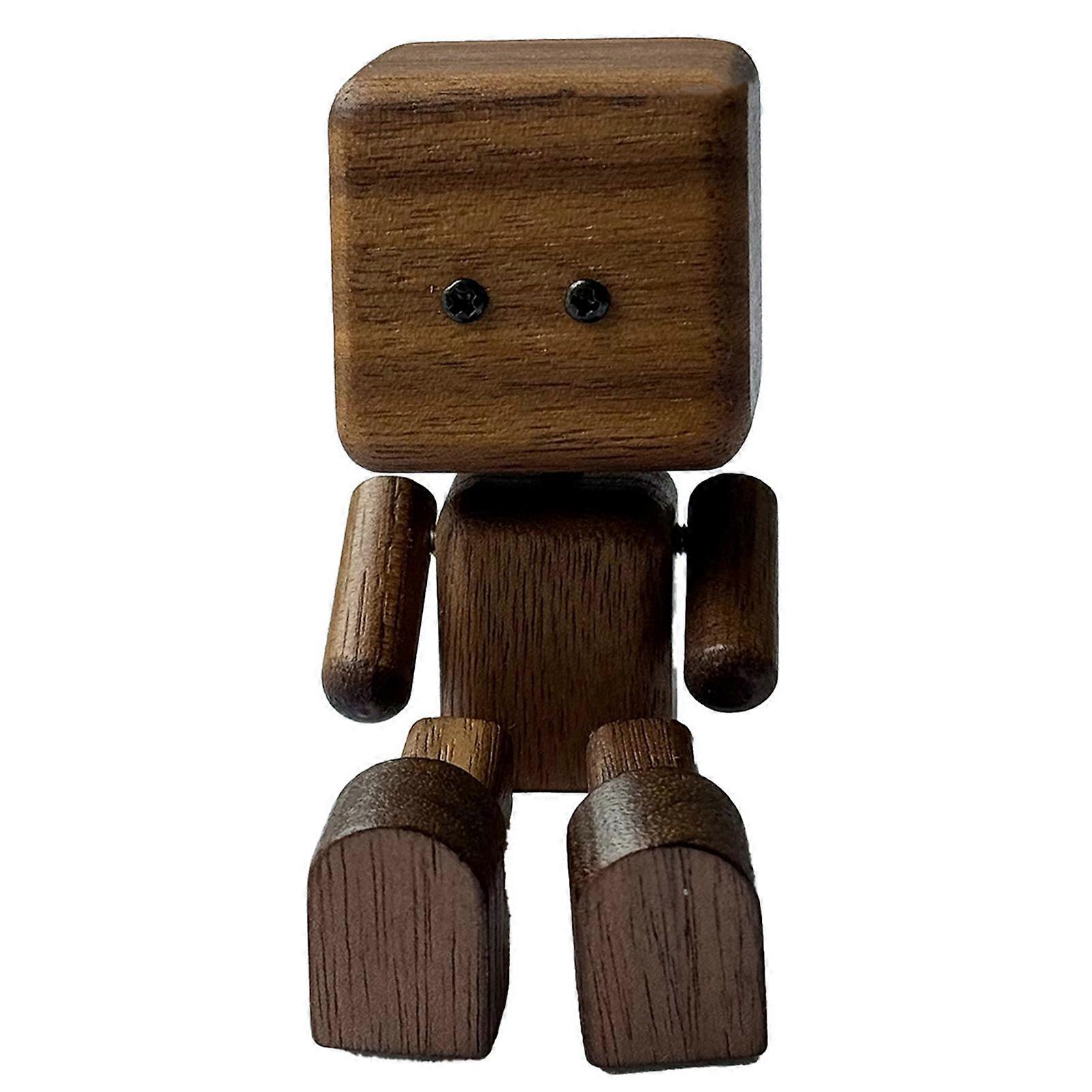 Hand-made Shaking Feet Wooden Doll Funny Wood Desktop Decor for Car Decor