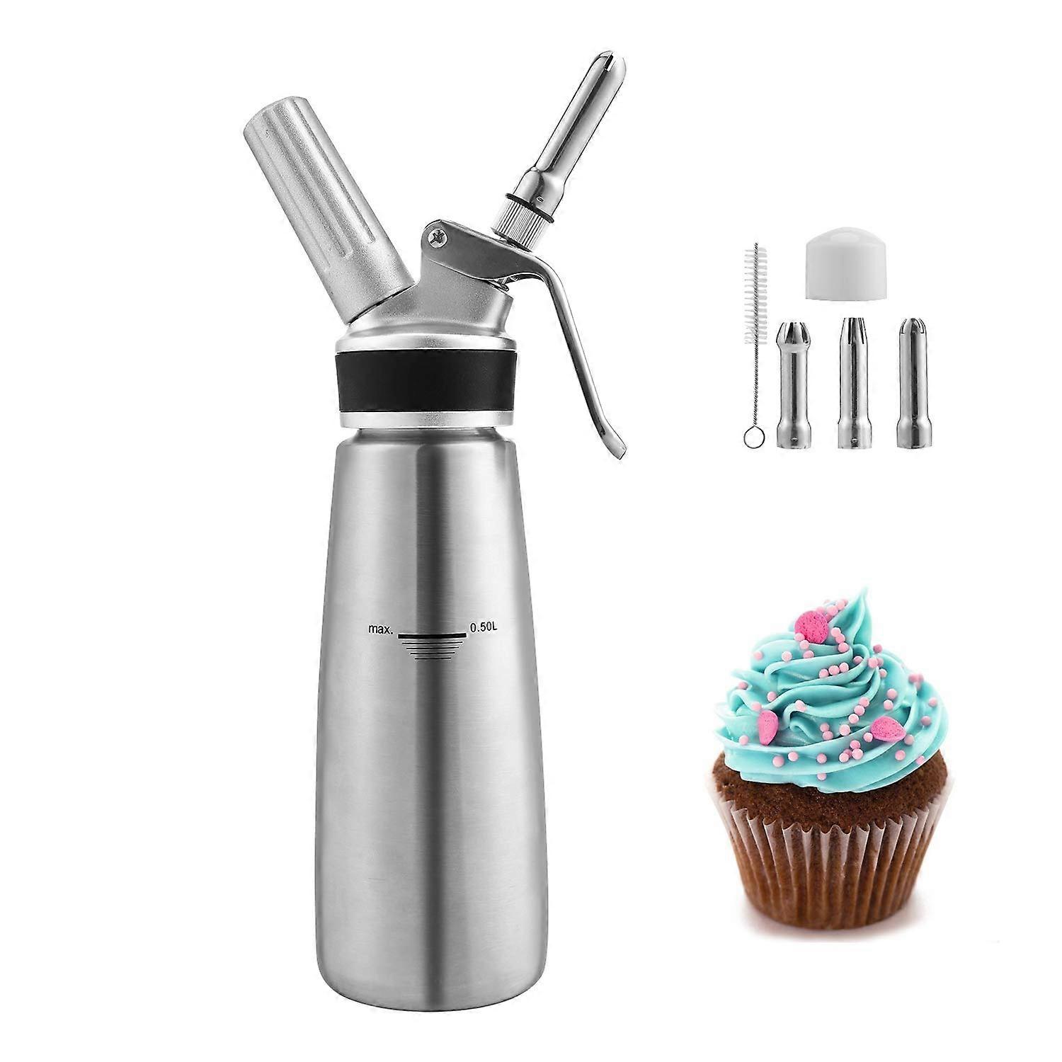 Cream Dispenser 0.5L with 3 Nozzles Brush