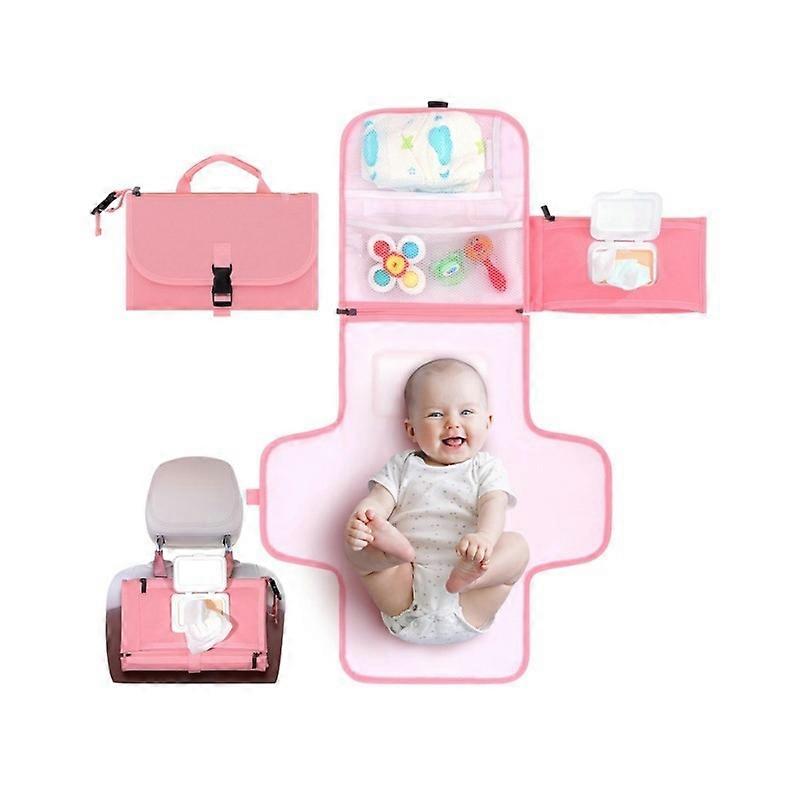 Baby Changing Mat Foldable Waterproof Changing Table Portable Changing Stroller Hanging Diaper Pad Bag