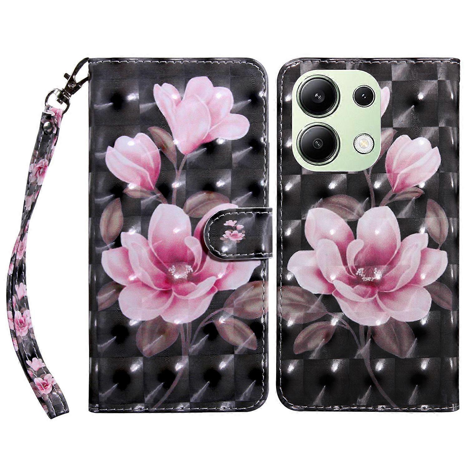 For Xiaomi Redmi Note 13 4G Leather Case 3D Pattern Printing Phone Wallet Cover