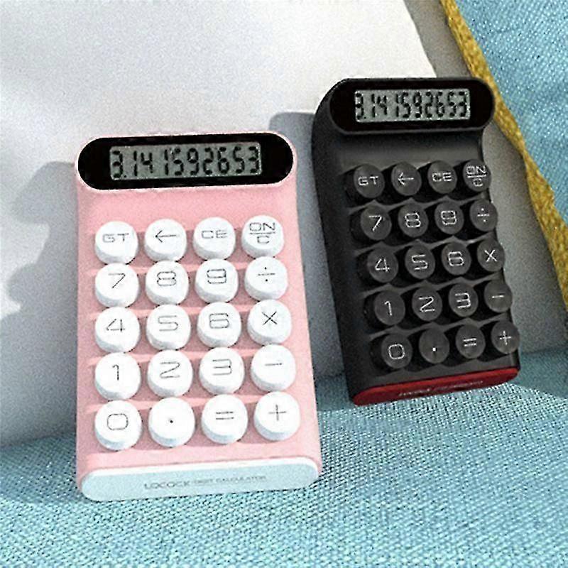 Retro Mechanical Calculator Keyboard with 10-Digit LCD Display for Office Finance & Fashion Use