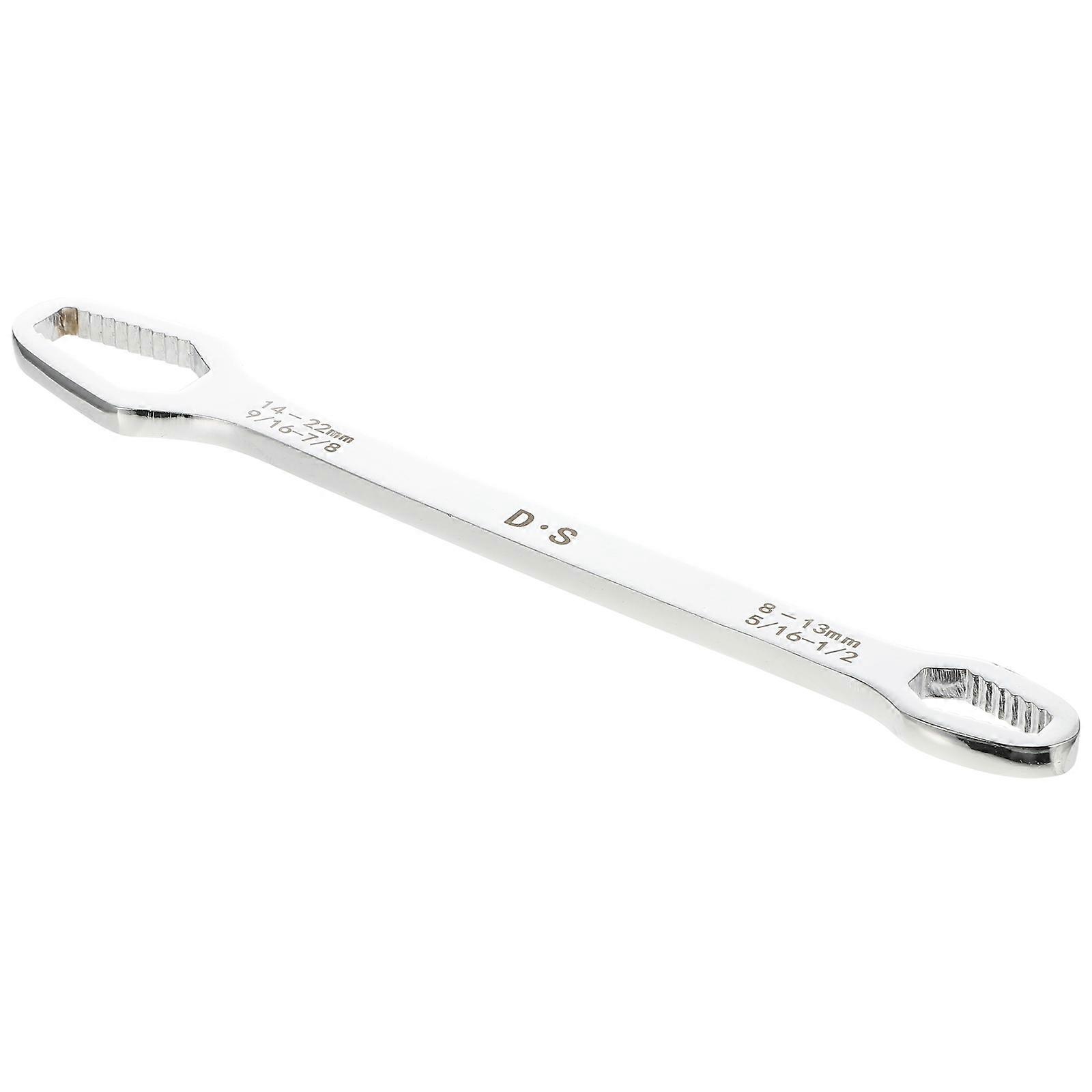 Tightening Tool Double Ended Wrench Repairing Working Professional Use Chrome Vanadium Steel White 1Set