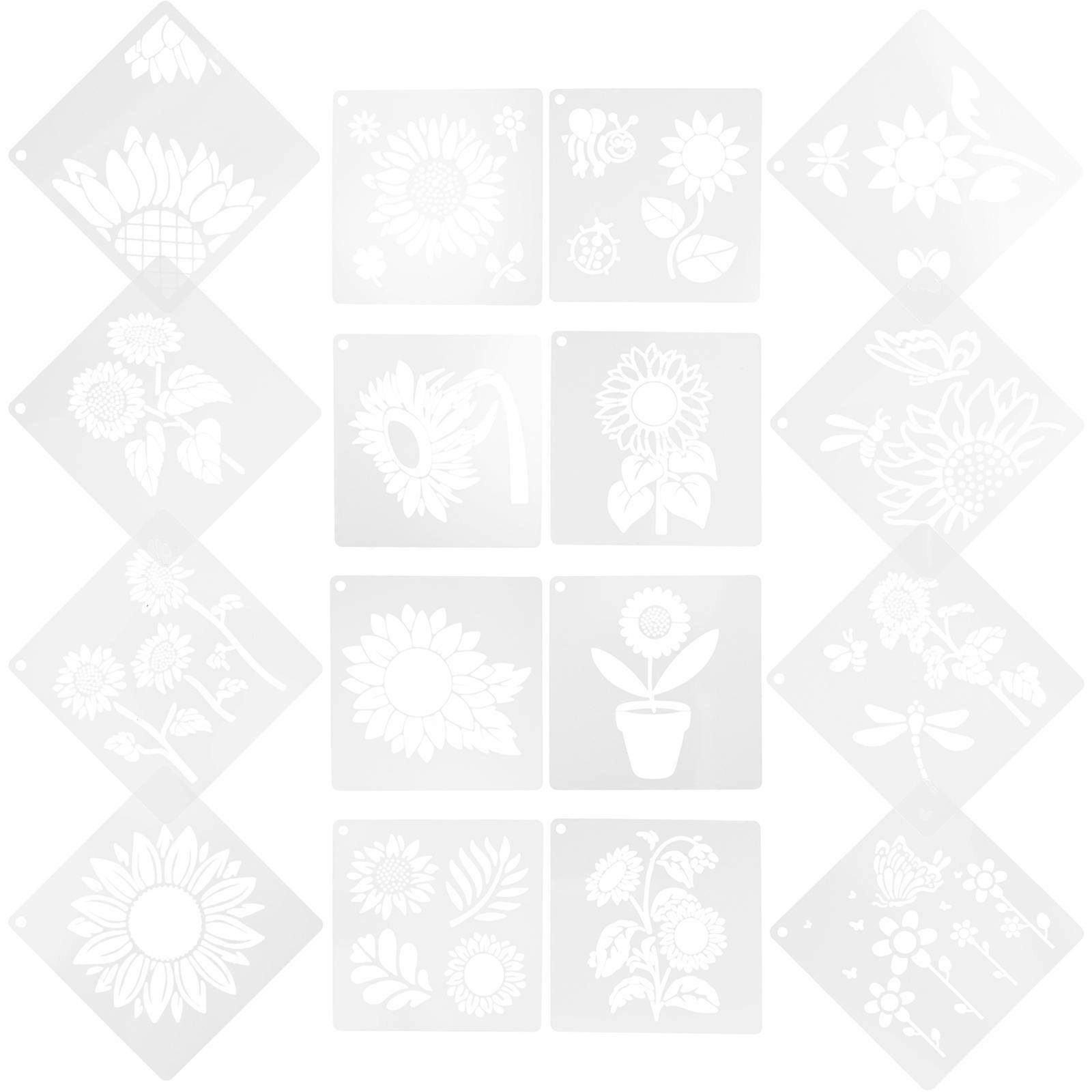 Multi-Use Stencils Hollow-Out Design for Painting and Crafting White Pet 16 Sheets