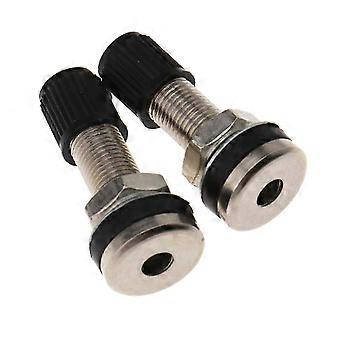 2pcs Hastes de Válvula de Metal com Tampas de Poeira para Pneus Sem Câmara de Carro & Moto