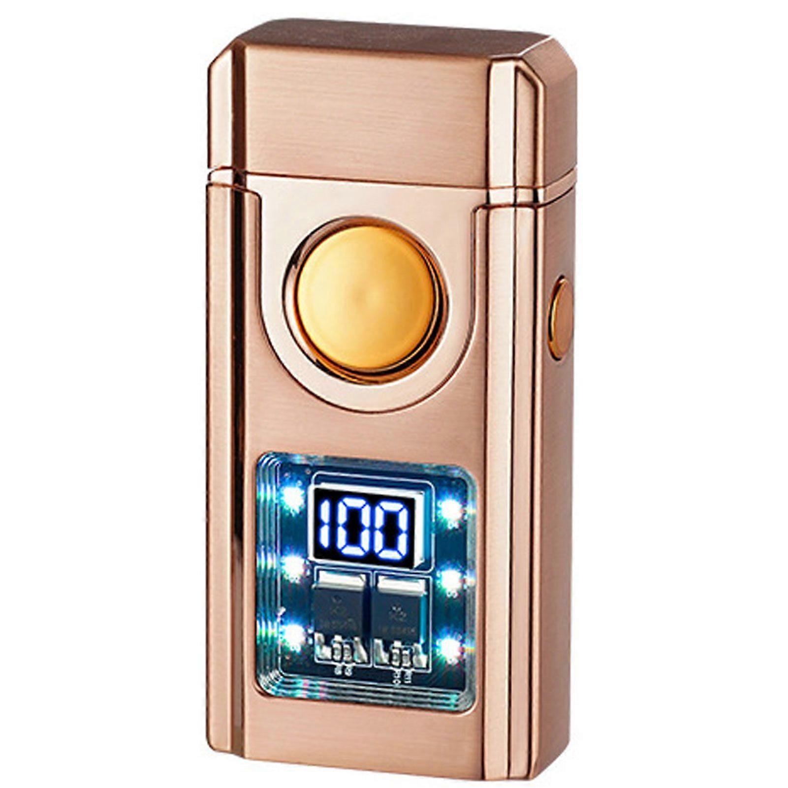 Double Fire Windproof Lighter Digital Display Intelligent Induction Direct Flames Lighter for Men Male
