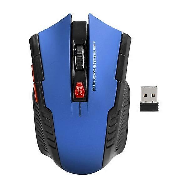 Wireless Mouse 2.4G 3 Levels Adjustable Optical Computer External Device with USB Receiver Blue