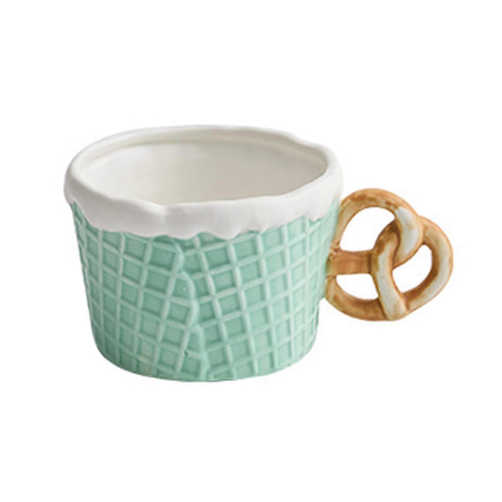 Pottery Tableware Versatile Green Cup Dining Set for Camping and Picnics, Durable Ceramic, 4-Piece Set