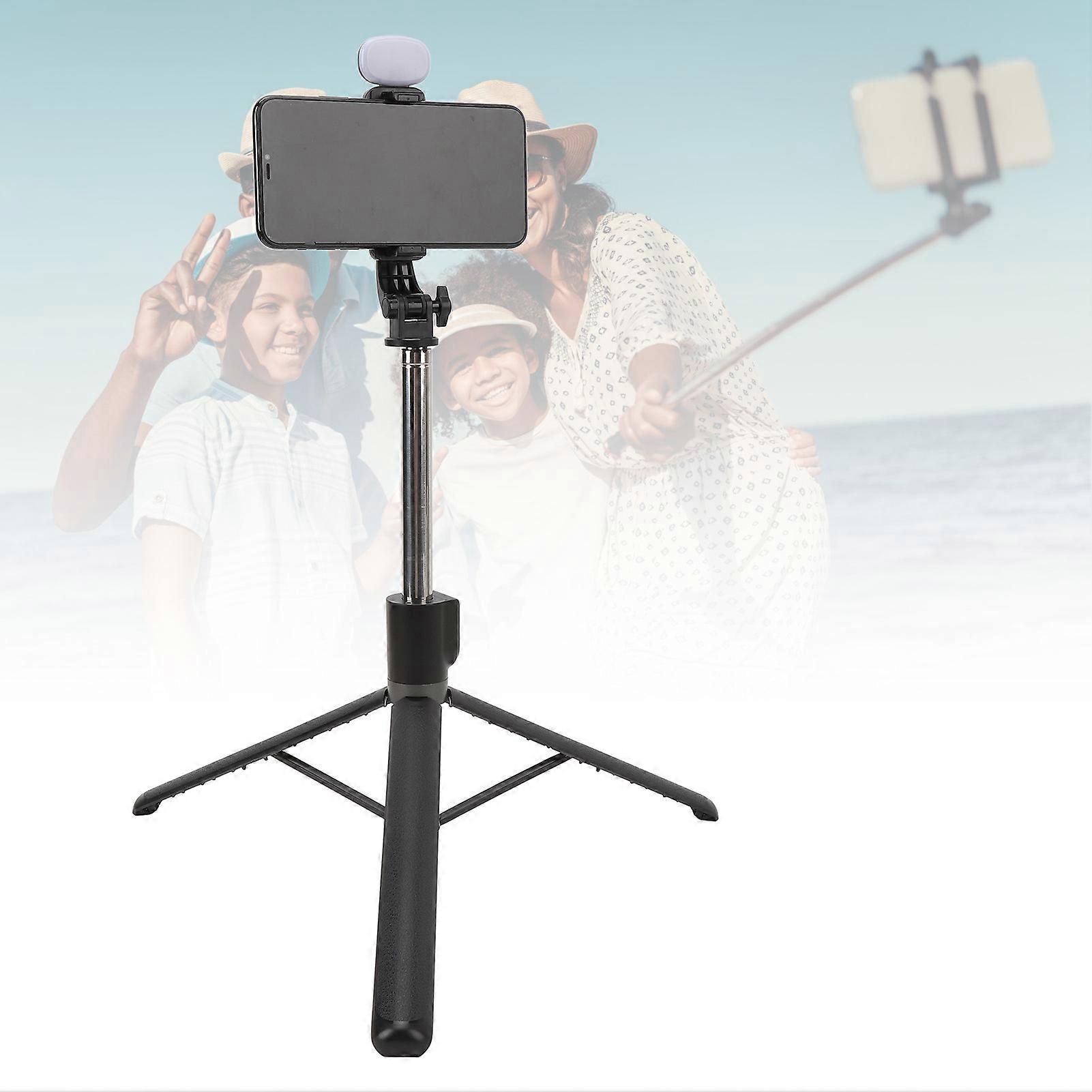 Selfie Stick Tripod with Light 155cm USB Rechargeable Bluetooth