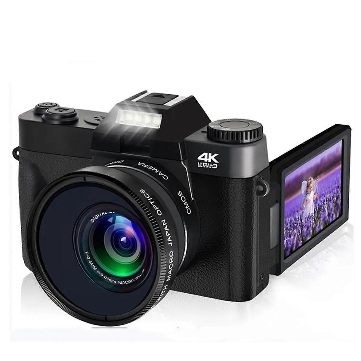 4K HD Camera WIFI 16X Zoom 48MP 3 Inch Flip Screen