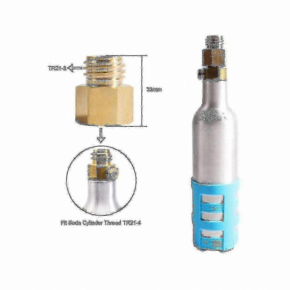 Soda Cylinder Adapter for Quooker Cube Tank TR21-4 to TR21-3 Stream Thread Female to Male Connection