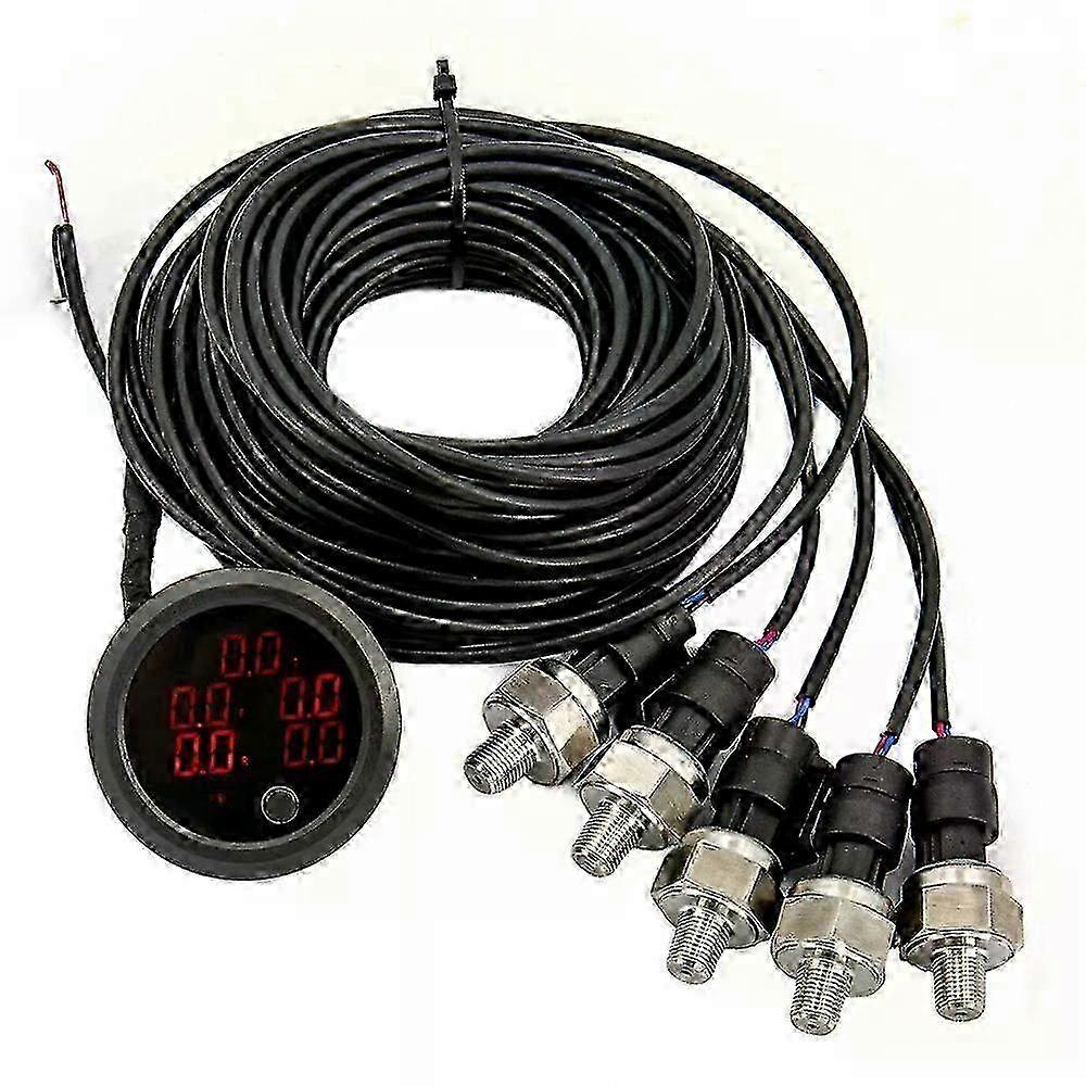 Universal LCD Five Pressure Air Pressure Gauge BAR PSI Air Suspensi...
