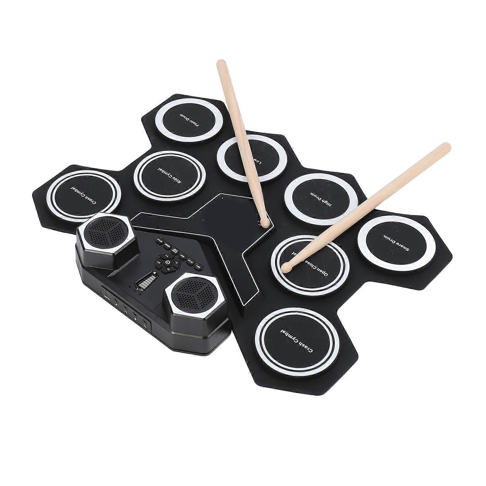 Electronic Drum Set with Bluetooth USB, 1200mAh Rechargeable Battery