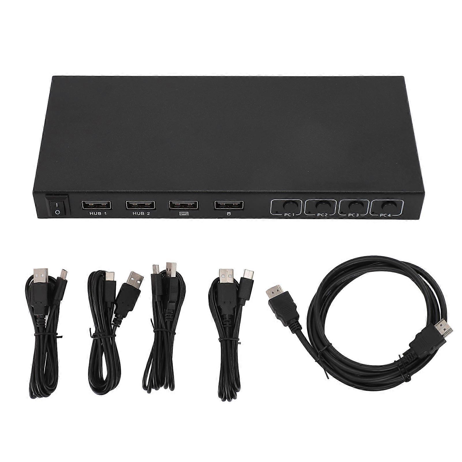 HD Multimedia Interface KVM Switch 4x1 Type C 18Gbps for PC Game Console TV Box