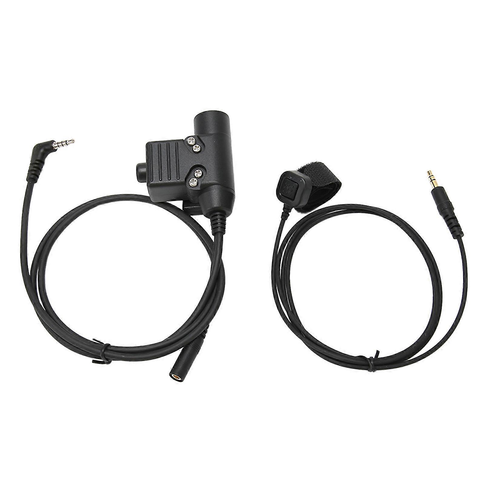 PTT Adapter with 90cm Cable for Two Way Radio Portable Headset