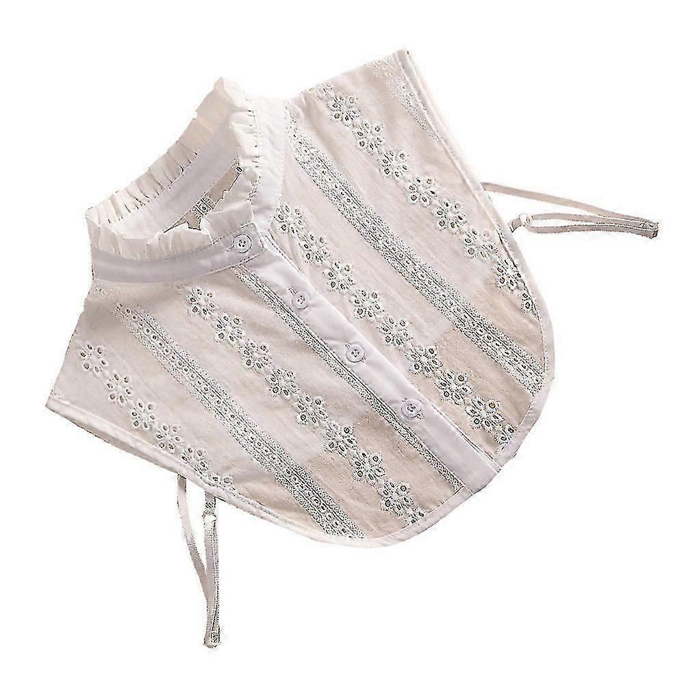 Detachable Collar Fake Collar Women Daily Wear Clothing Accessory White Cotton Linen 1Pcs