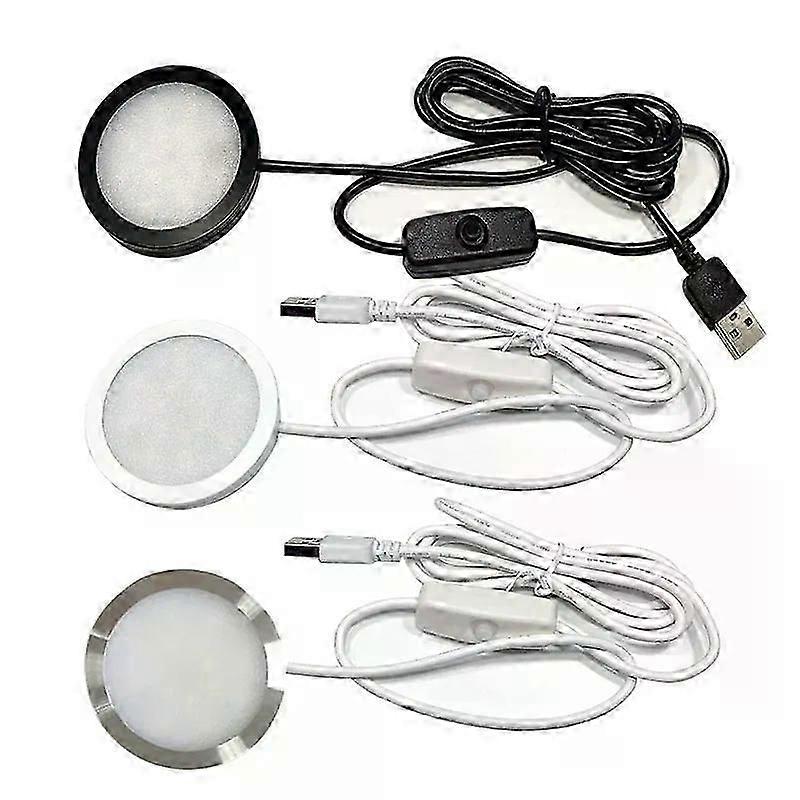 LED Under Cabinet Puck Light Display Case Shelf Counter Lighting Caravan Camper Motorhome Interior Spot Lamp With 5V USB Switch