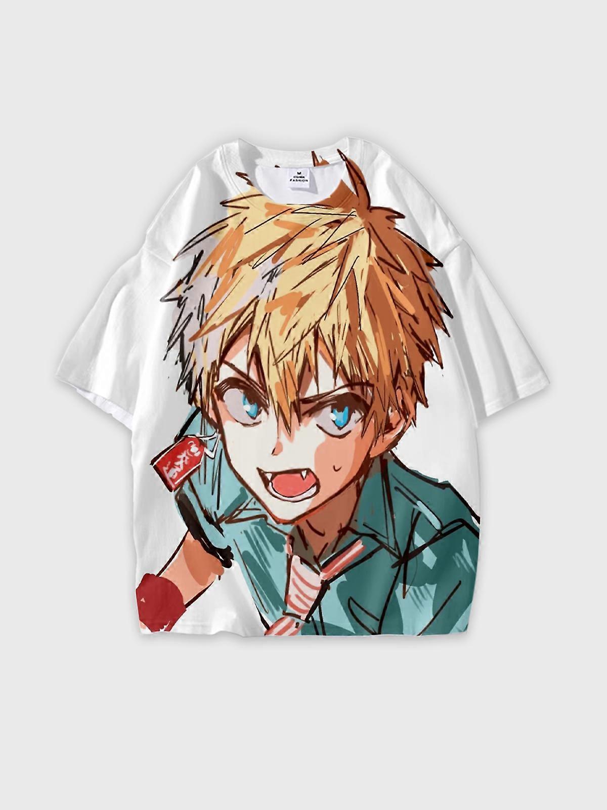 T-Shirt Round Neck, Loose Short Sleeve Toilet-bound Hanako-kun