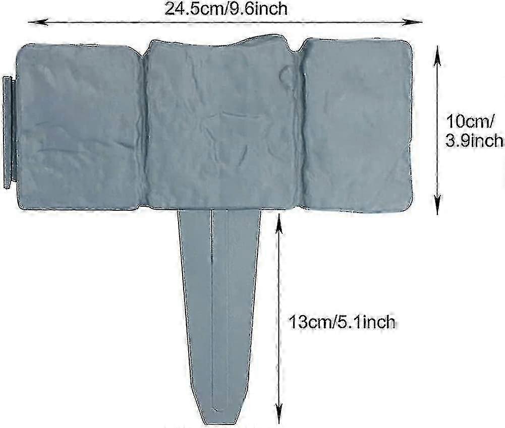 10 Pcs Garden Edging, Garden Lawn Edging Fence Edging Gray Plastic Garden Lawn Edges Palisade Stone Effect Lawn Fenceedging For Garden Lawn