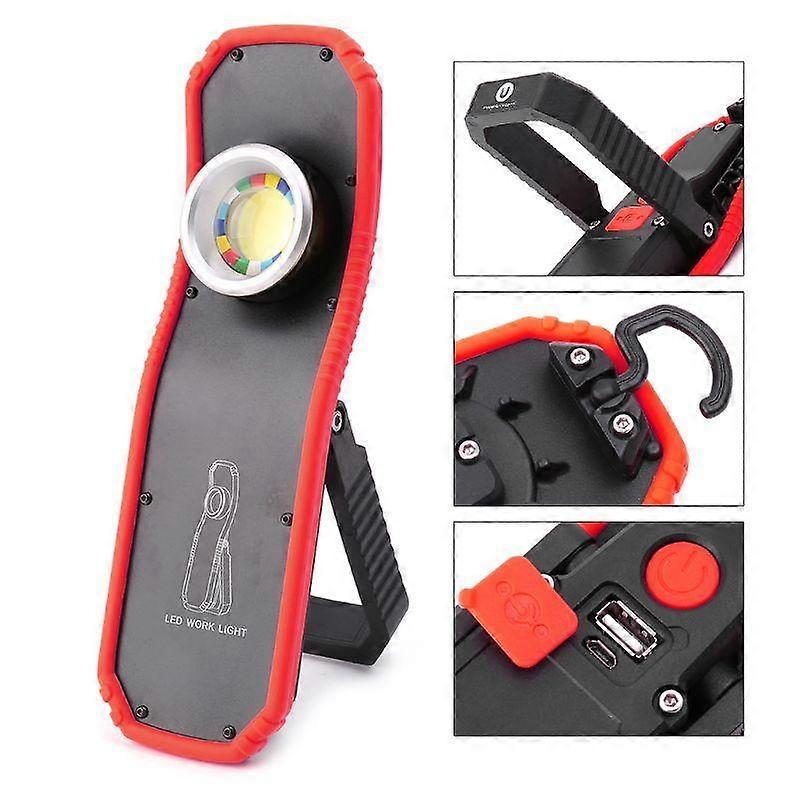 Portable Flashlight Torch USB Rechargeable LED Work Light Magnetic COB Lantern