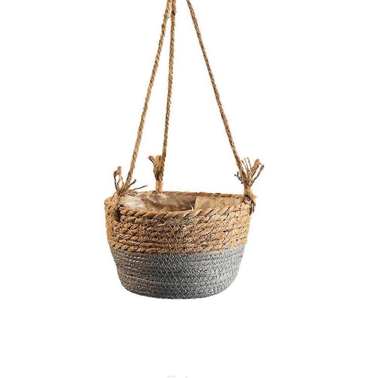Garden Hanging Planter Macrame Storage Pot Holder grey L