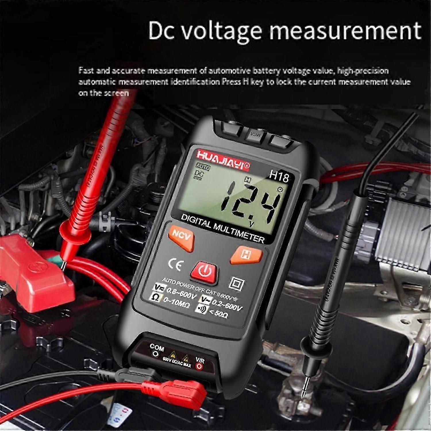 H18 Mini Digital Multimeter AC/ Meter 1999 Counts Multimetro Ohm NCV Electricity Tools Black