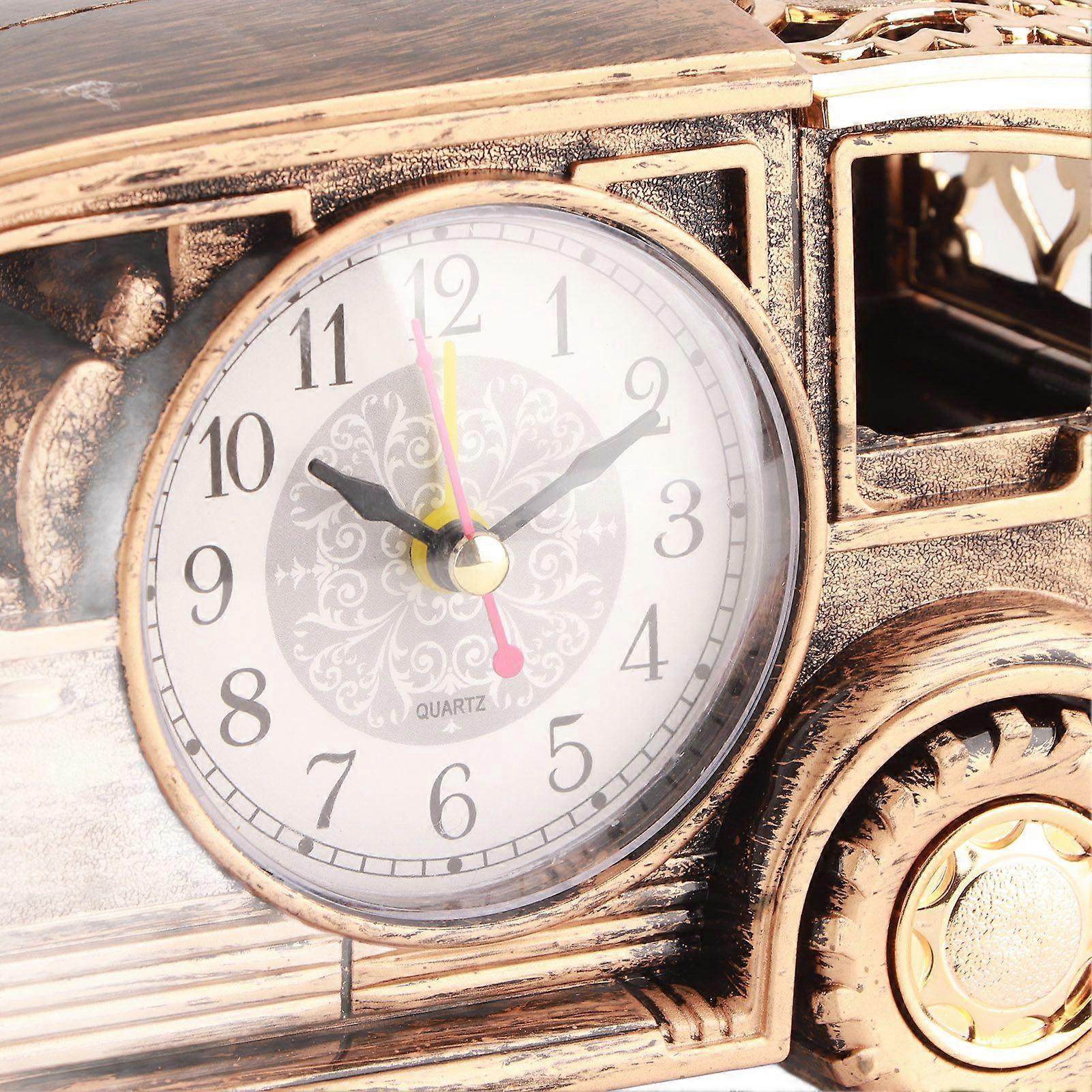 Vintage Car Multi-Function Desk Alarm Clock 22x10.5x7cm Bronze