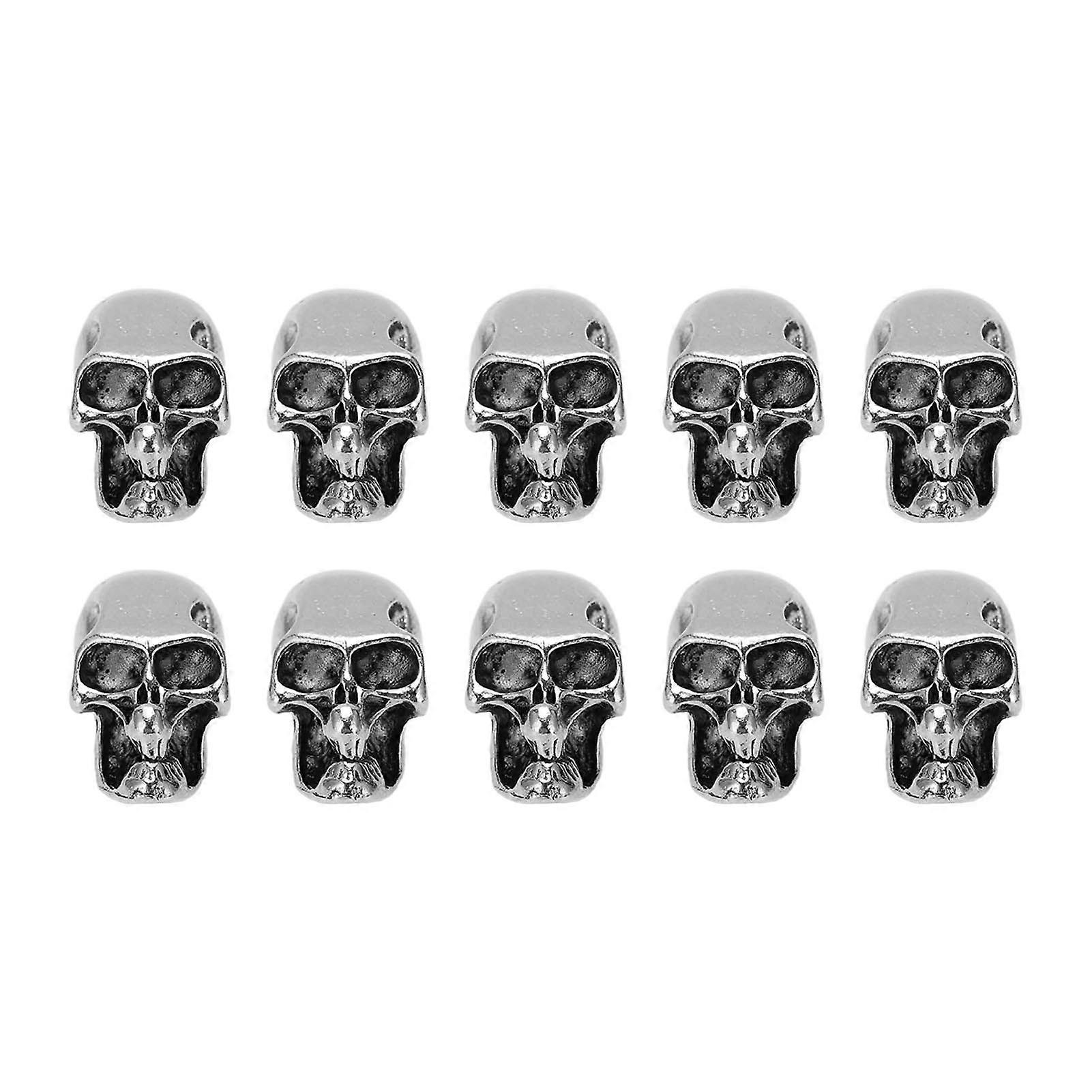 10pcs Skull Head Charm Alloy DIY Making Skeleton Skull Pendants for Paracord Keychain