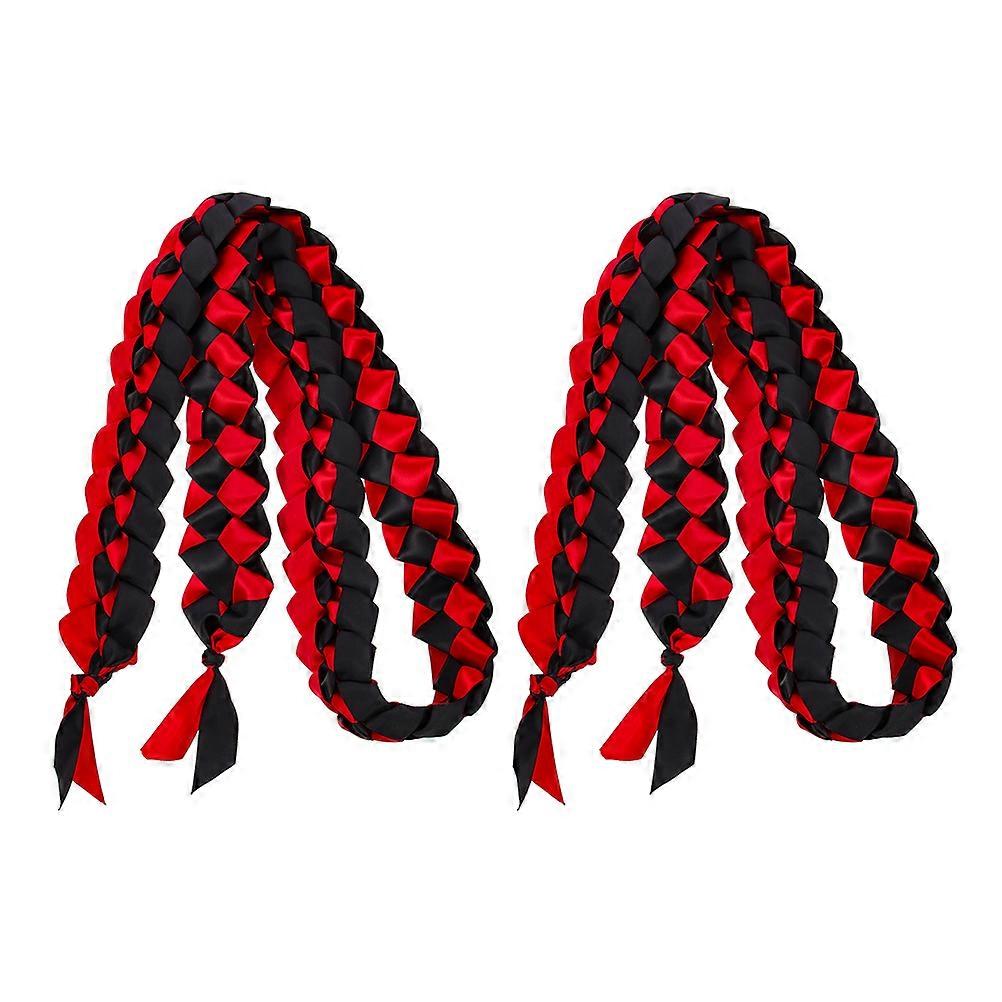 Graduation Ribbon Lei Braided Ribbon for Graduation Decoration 2Pcs
